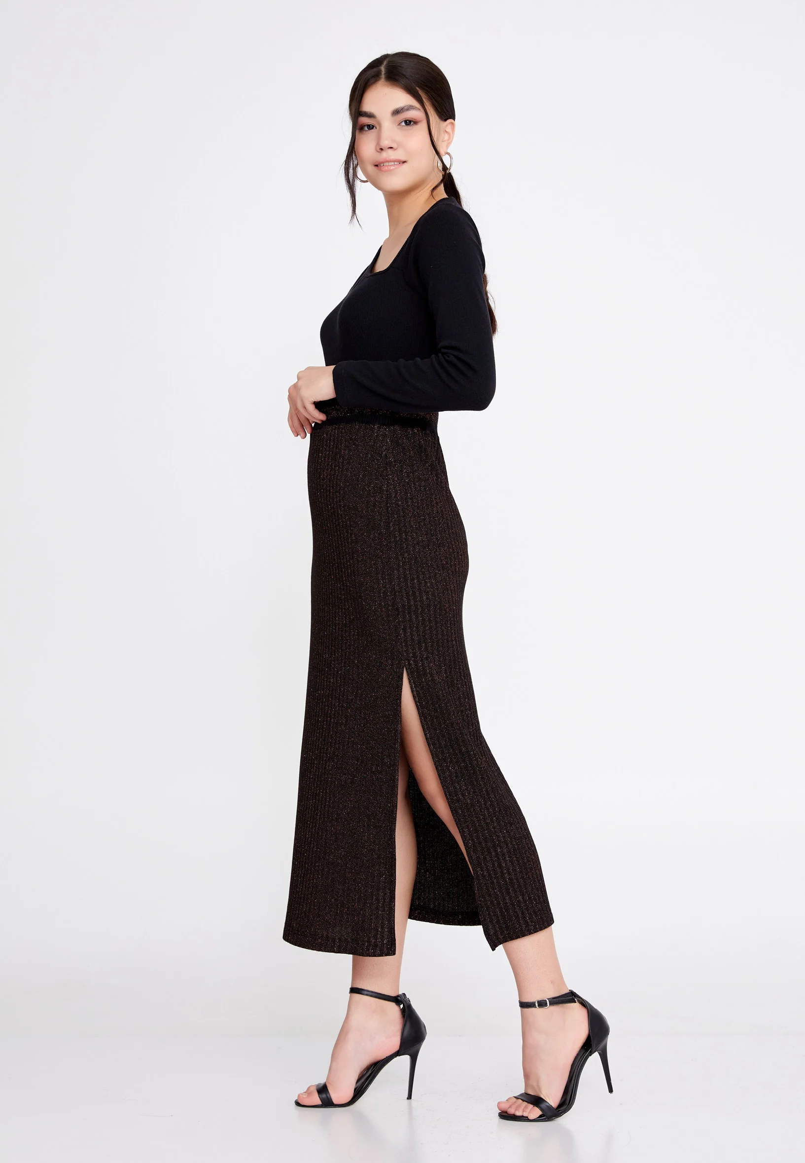 Midi Solid Color Regular Skirt llc21k5448 - Image 4