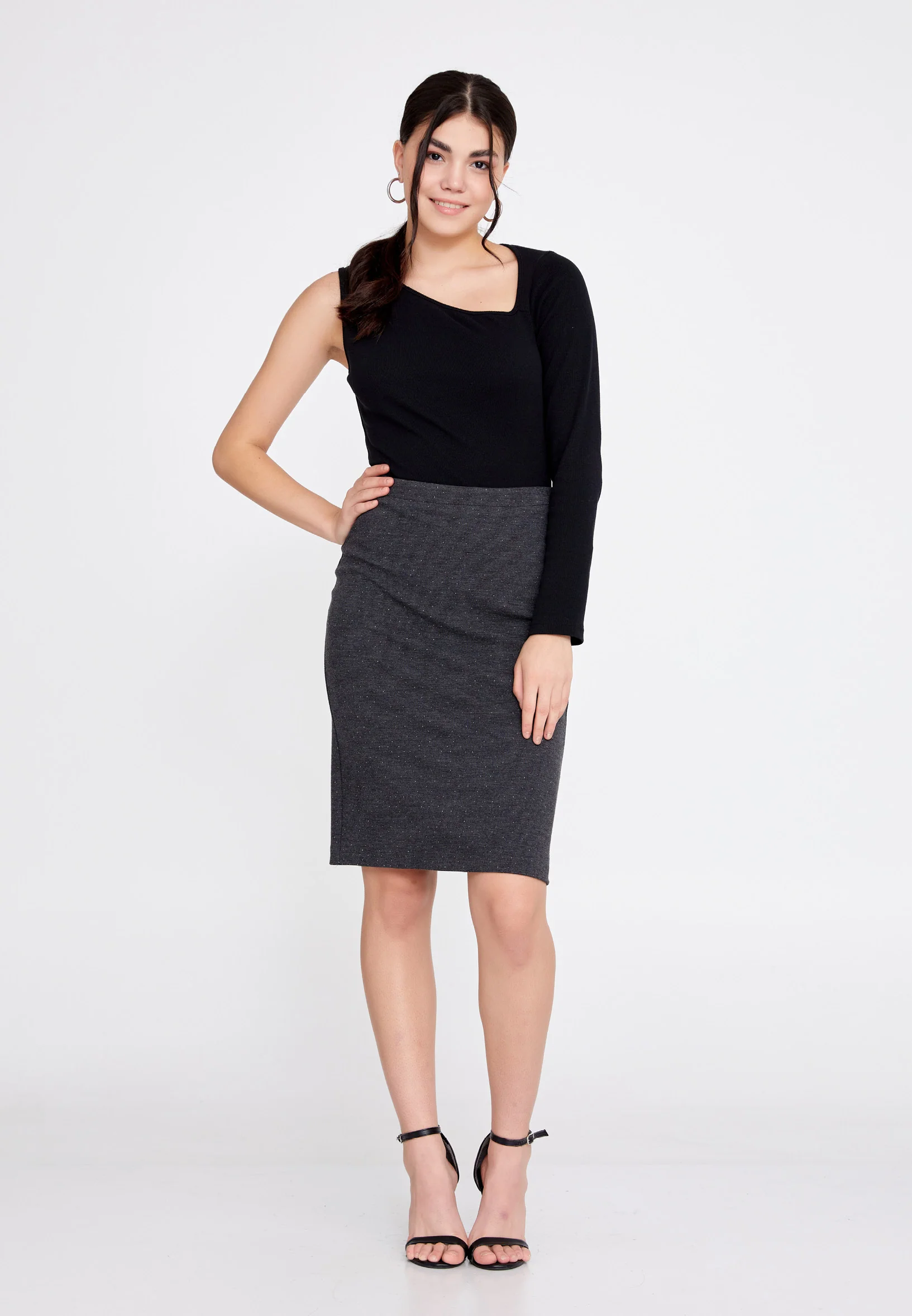 Midi Solid Color Regular Skirt llc22k5446 - Image 2