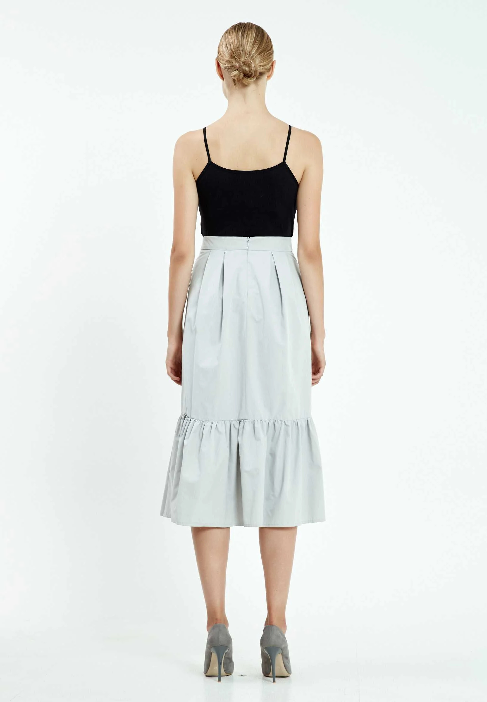Midi Solid Color Regular Skirt mis38305 - Image 2