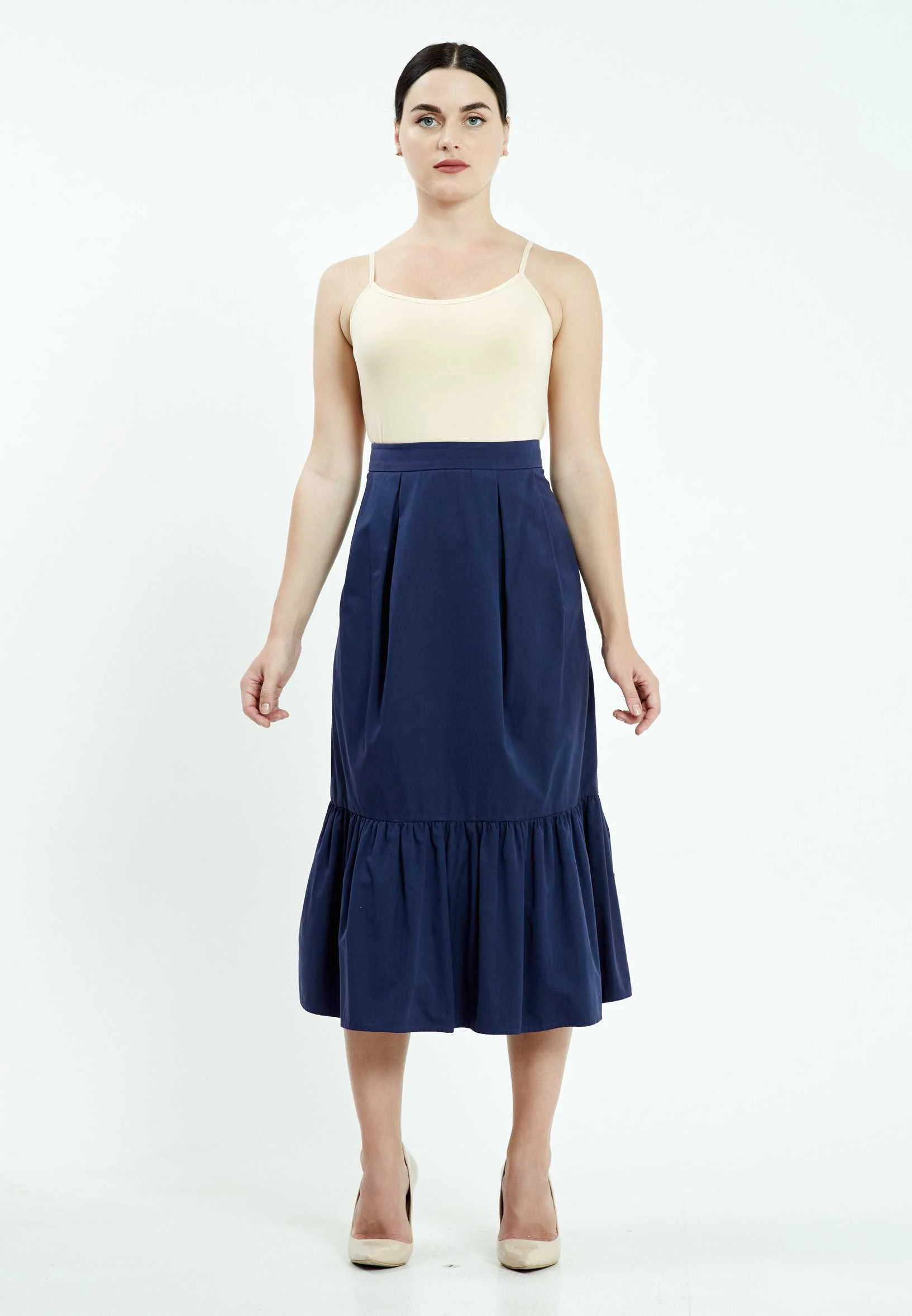 Midi Solid Color Regular Skirt mis38305 - Image 5