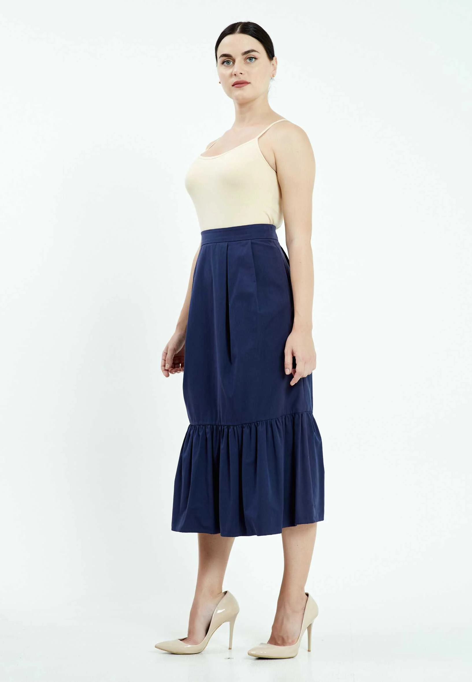Midi Solid Color Regular Skirt mis38305 - Image 7