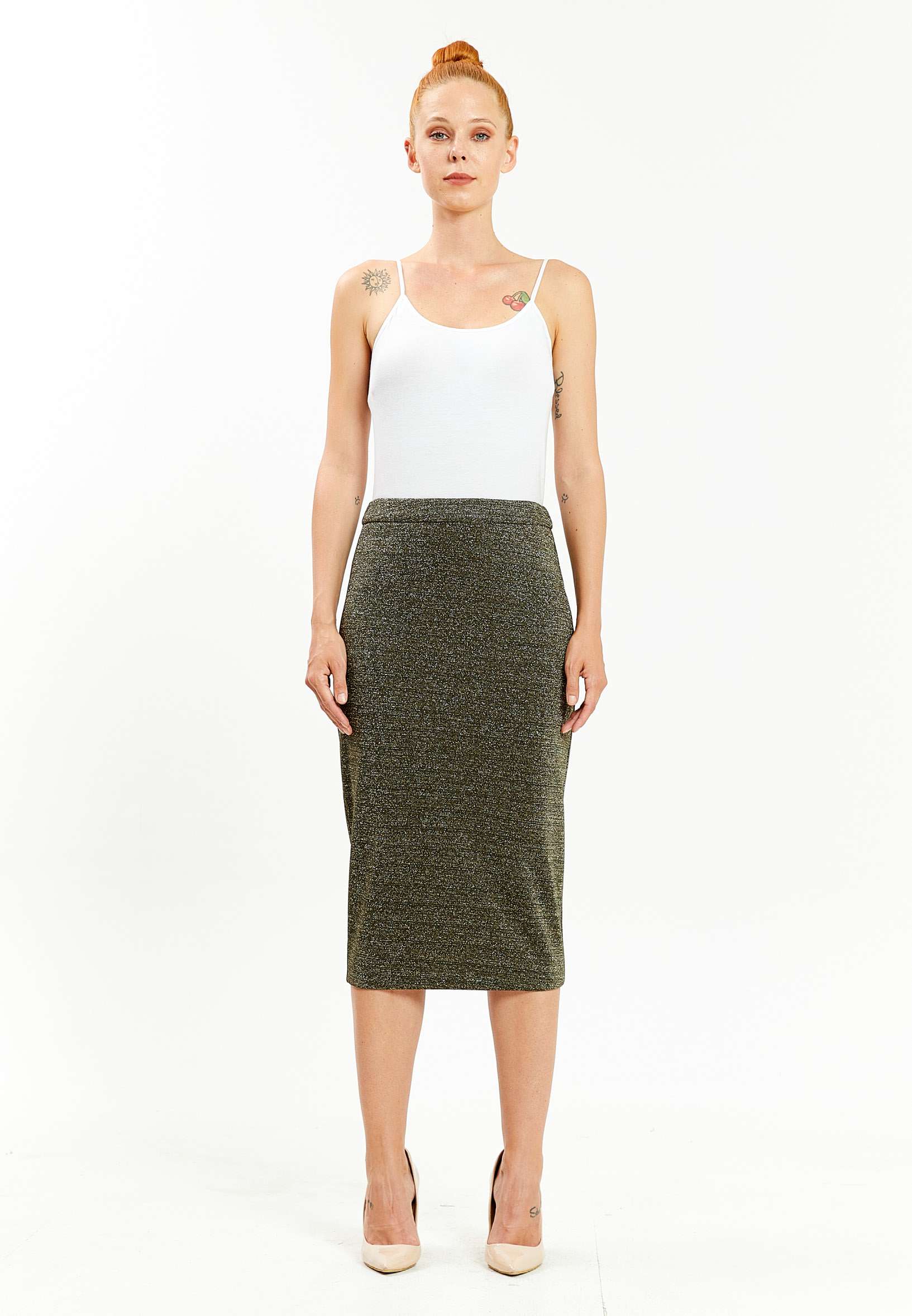 Midi Solid Color Regular Skirt mis38307 - Image 6