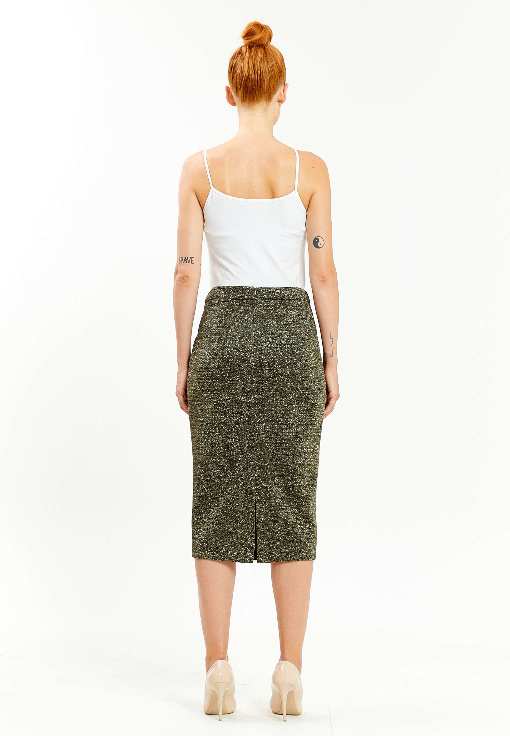 Midi Solid Color Regular Skirt mis38307 - Image 8