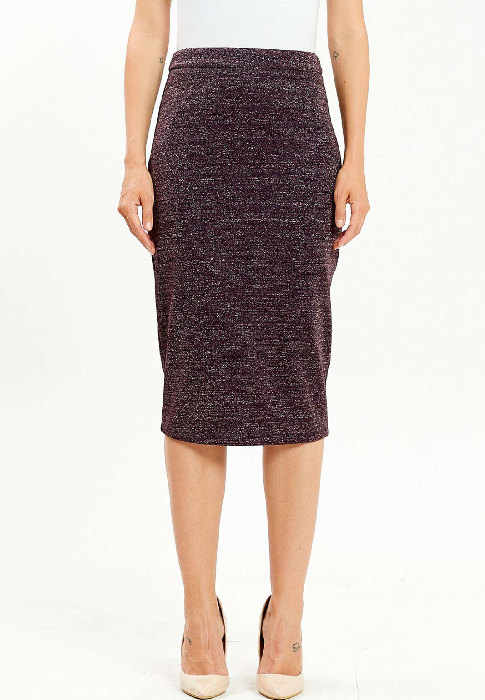 Midi Solid Color Regular Skirt mis38307 - Image 9