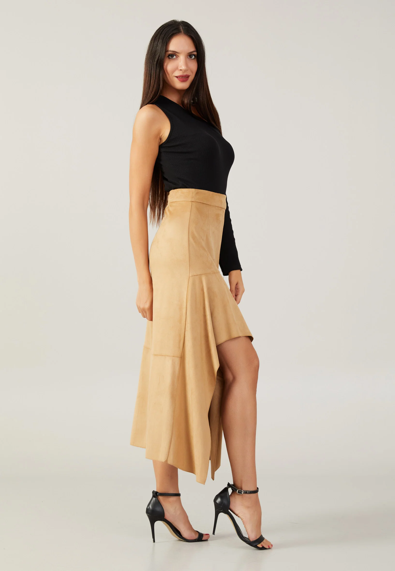 Midi Solid Color Regular Skirt qml21k5712 - Image 4
