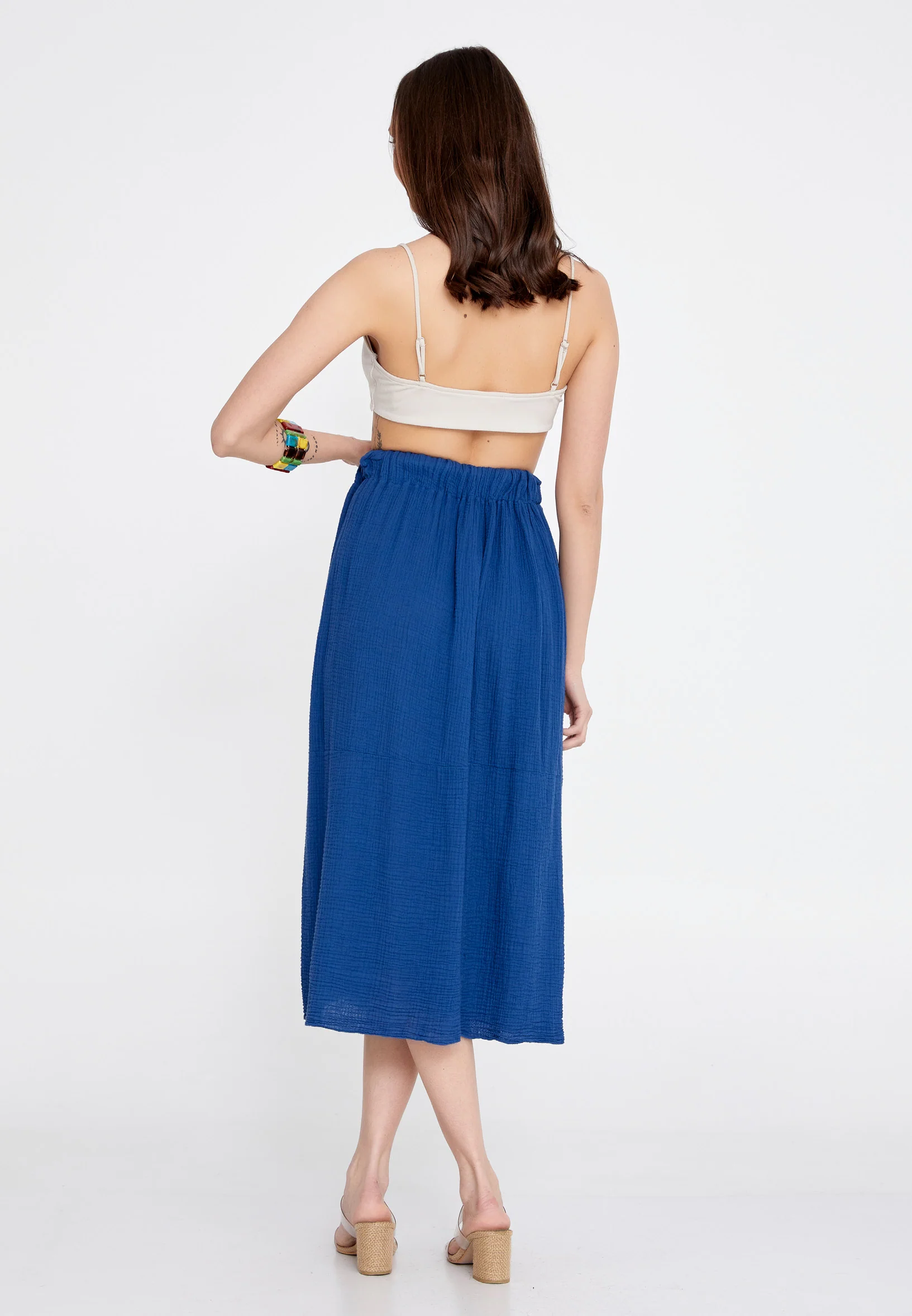 Midi Solid Color Regular Skirt rui19456 - Image 7