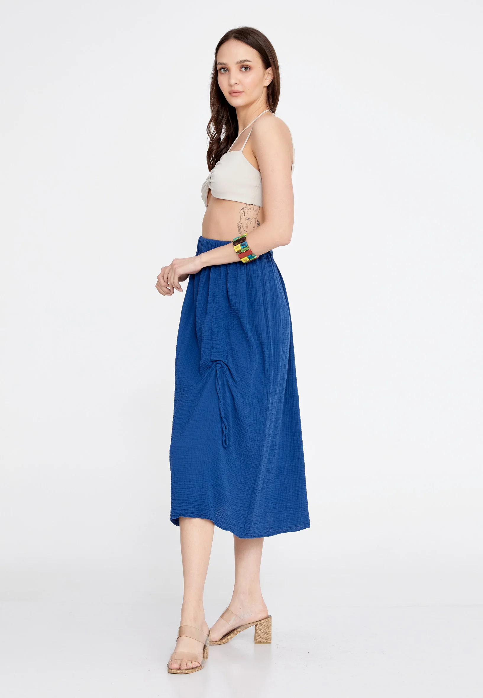 Midi Solid Color Regular Skirt rui19456 - Image 8