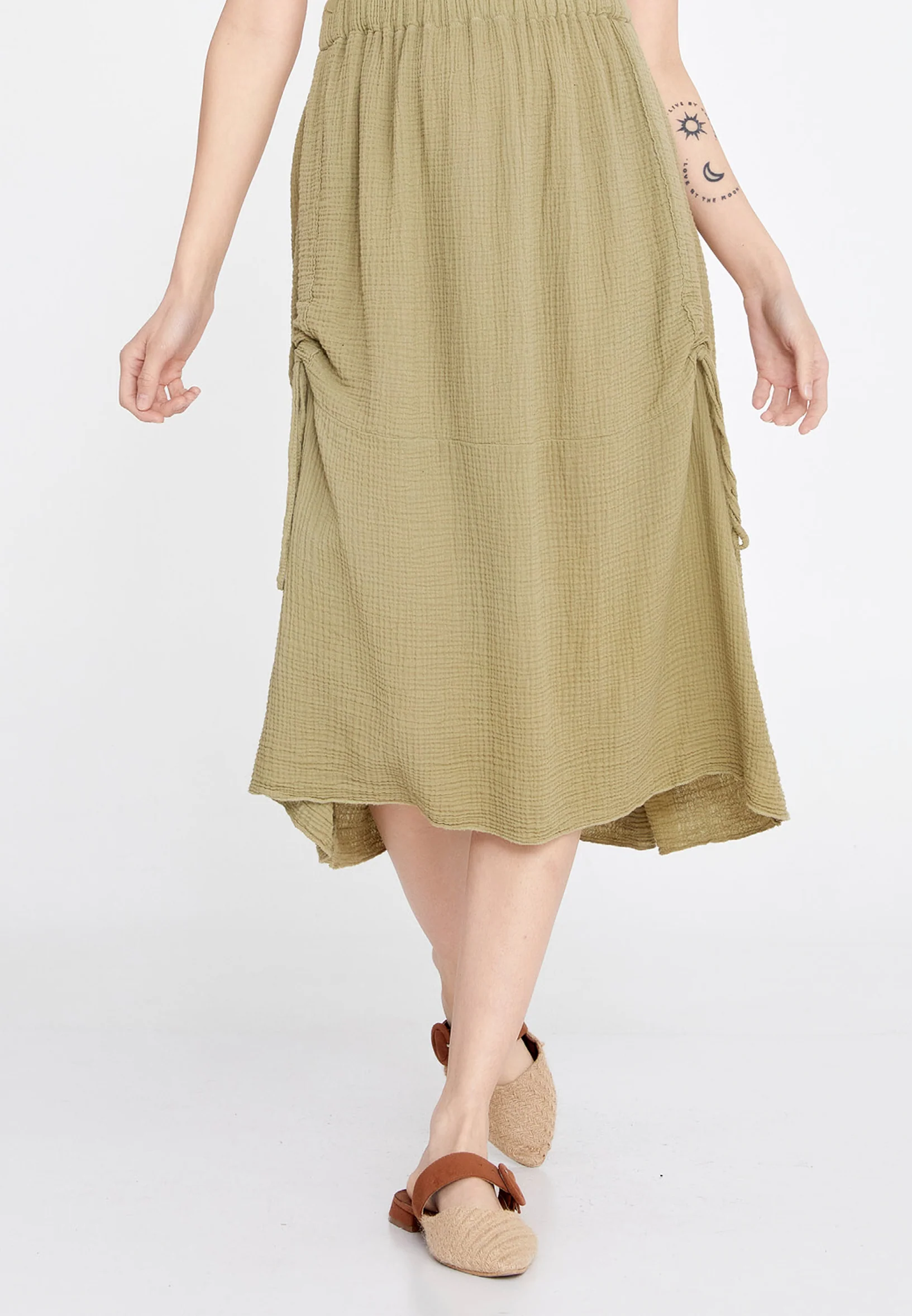 Midi Solid Color Regular Skirt rui19456 - Image 9