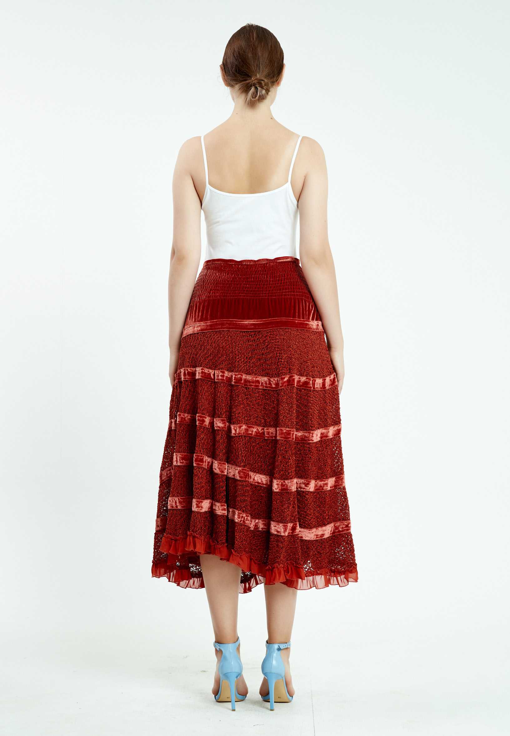 Midi Solid Color Regular Skirt ser17453 - Image 10