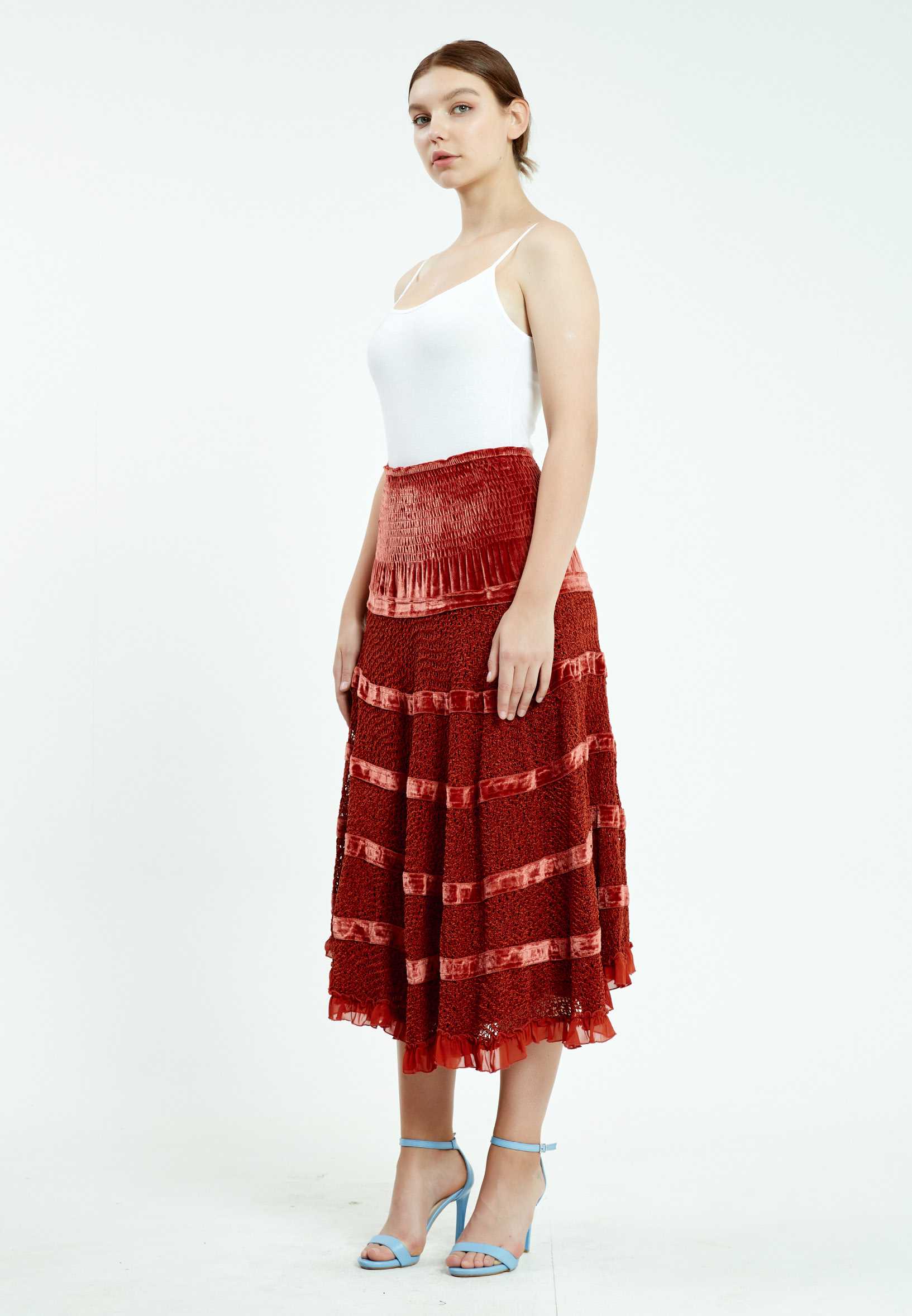 Midi Solid Color Regular Skirt ser17453 - Image 11
