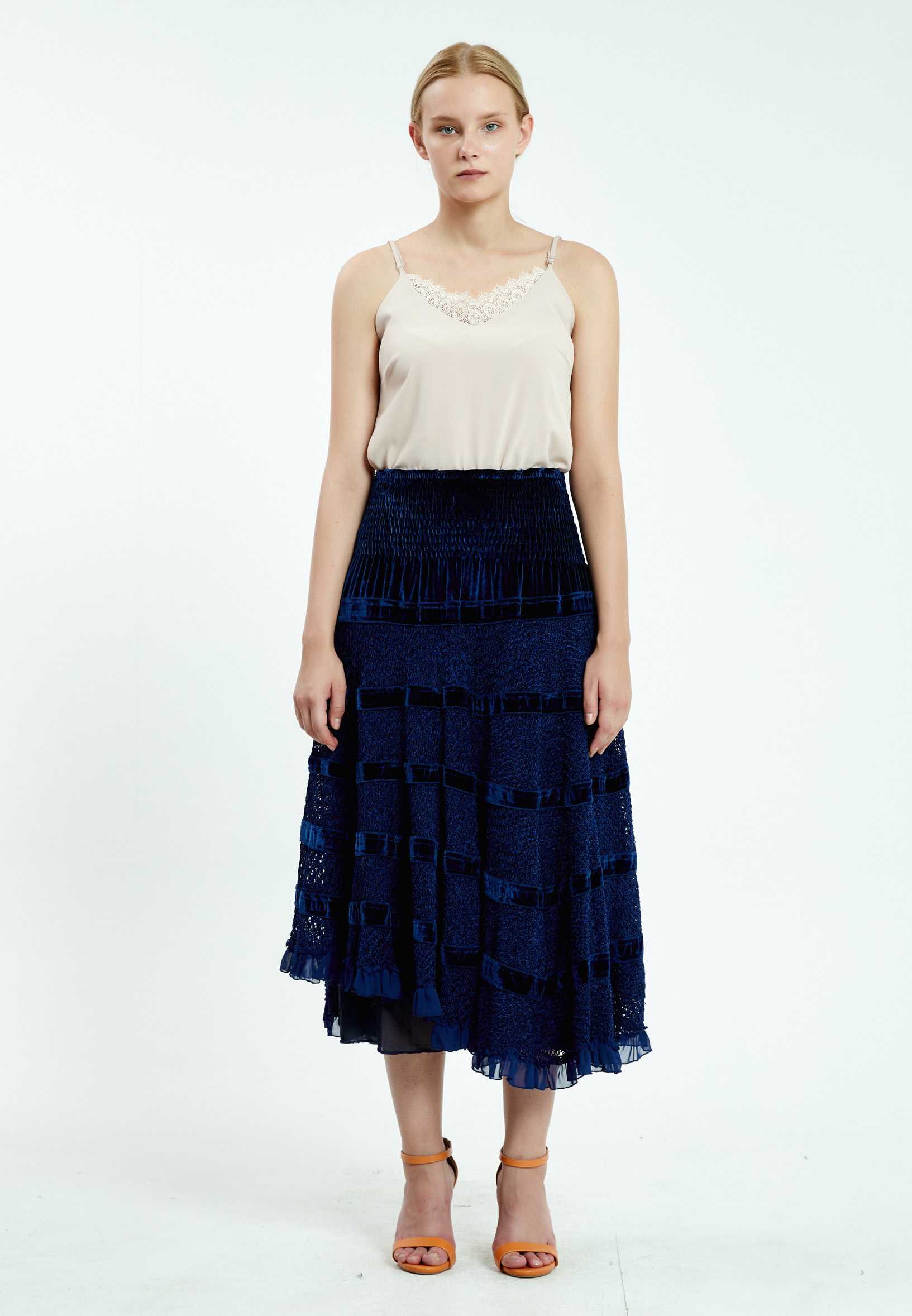 Midi Solid Color Regular Skirt ser17453 - Image 5