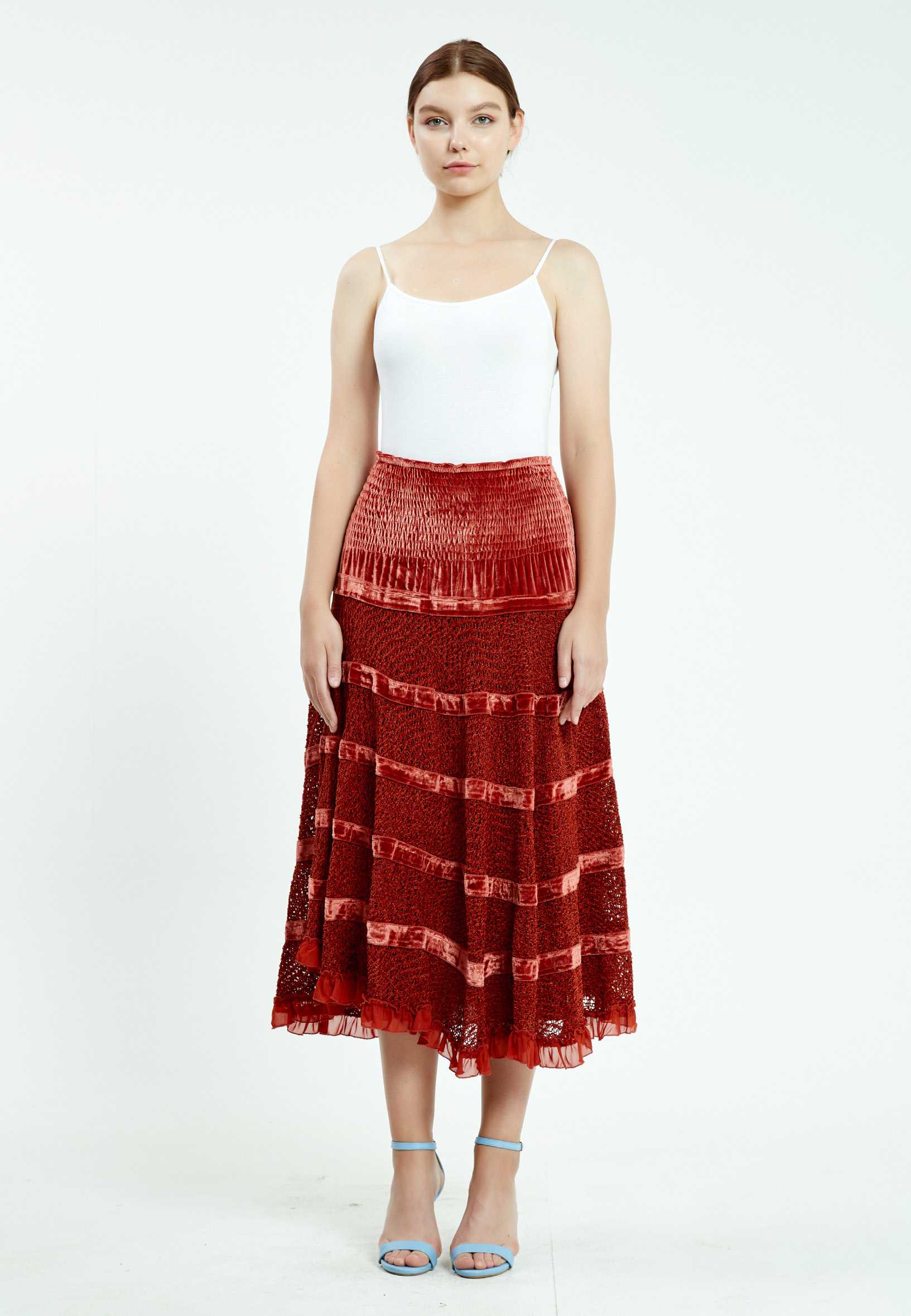 Midi Solid Color Regular Skirt ser17453 - Image 9