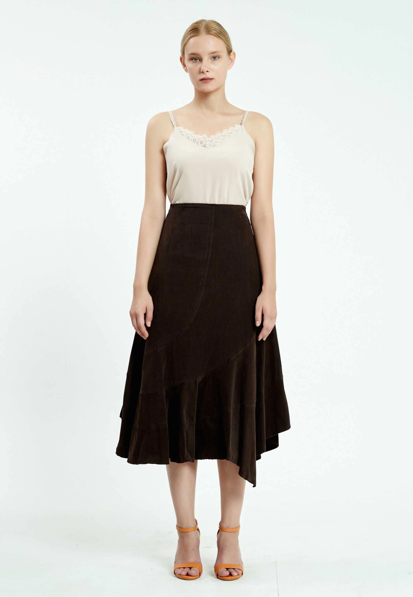Midi Solid Color Regular Skirt ser65 - Image 5