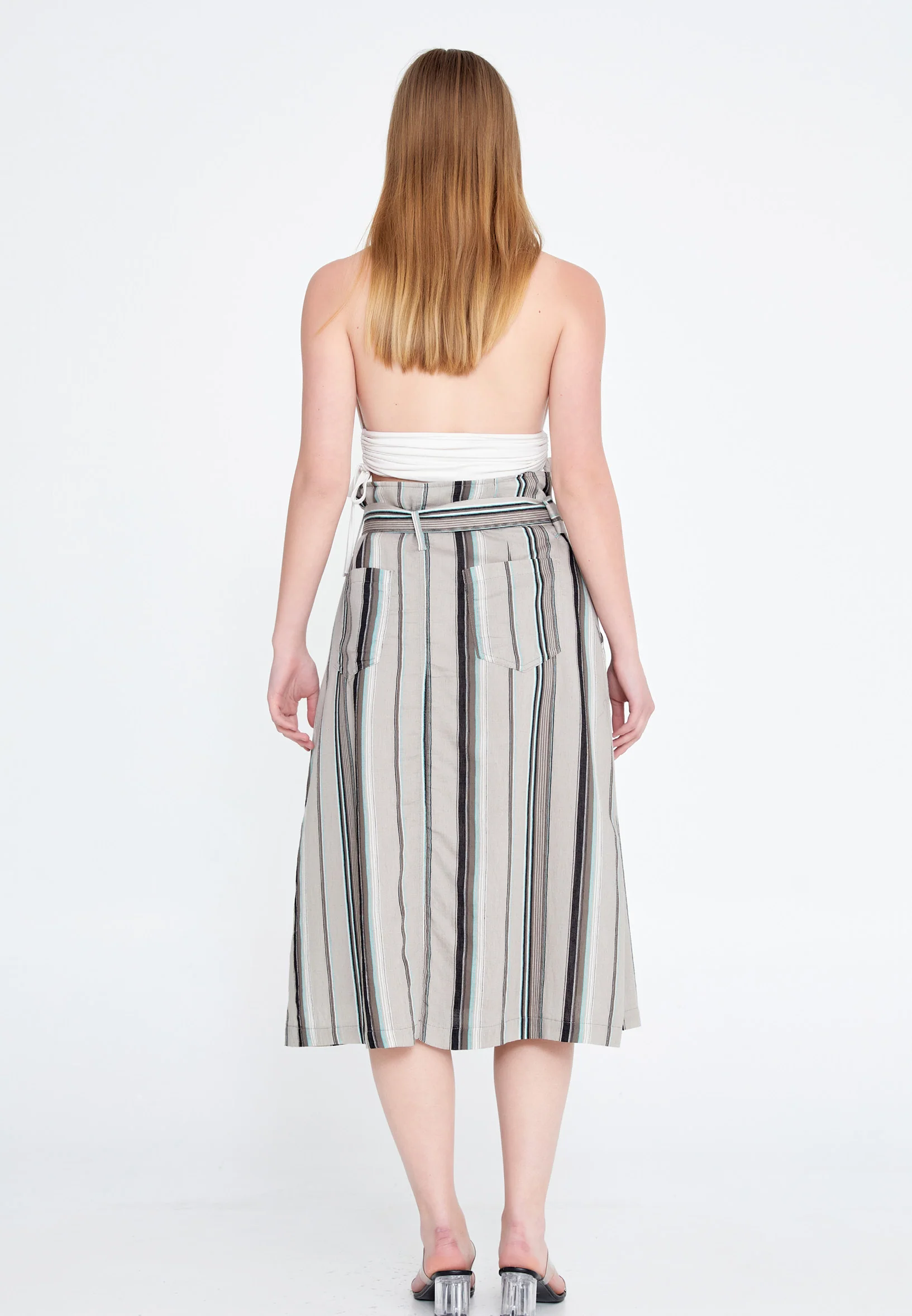 Midi Striped Regular Skirt ber20y3104 - Image 3