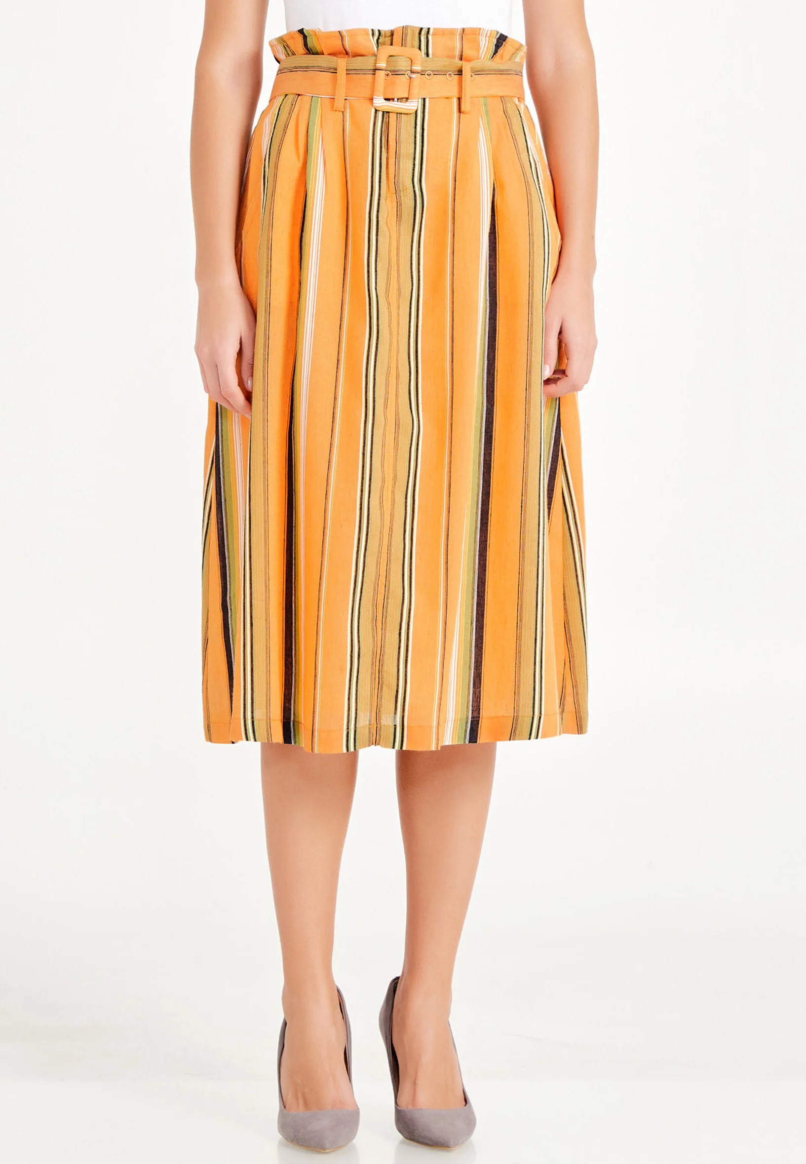 Midi Striped Regular Skirt ber20y3104 - Image 5