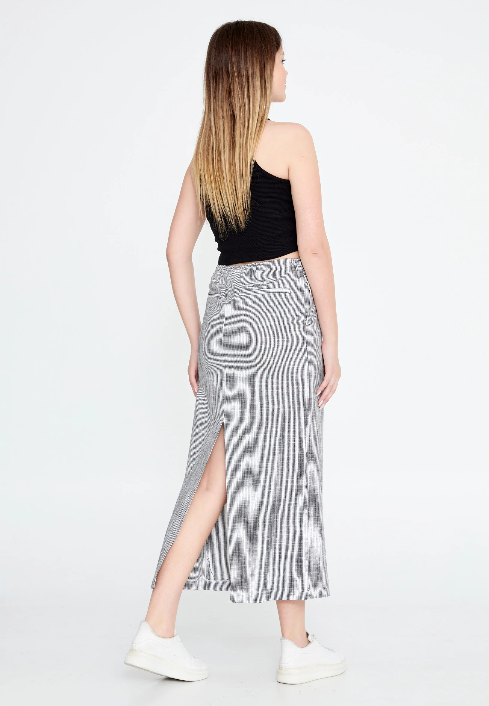 Midi Striped Regular Skirt ber23y3142 - Image 7