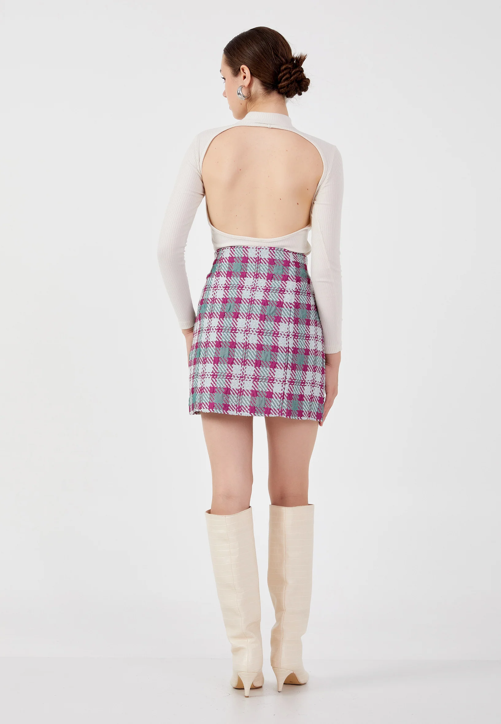 Mini Plaid Regular Skirt ber23k3115 - Image 7