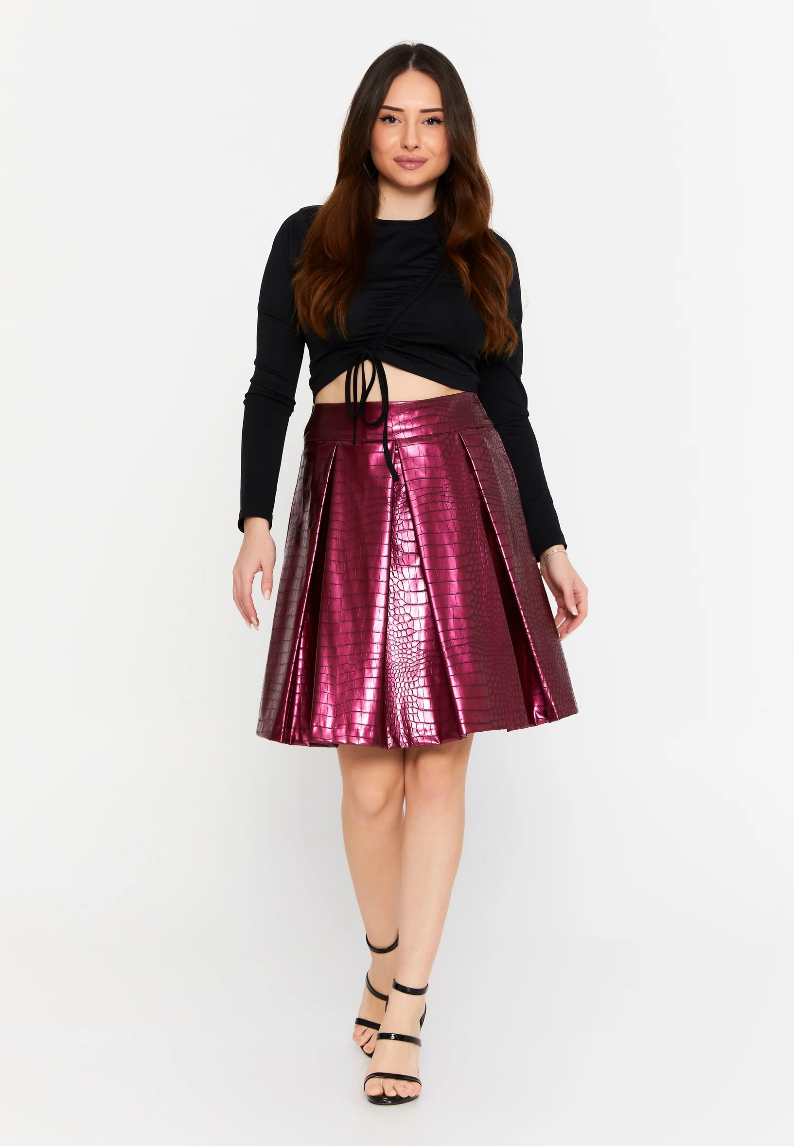 Mini Solid Color Regular Skirt eslzeg2396 - Image 9