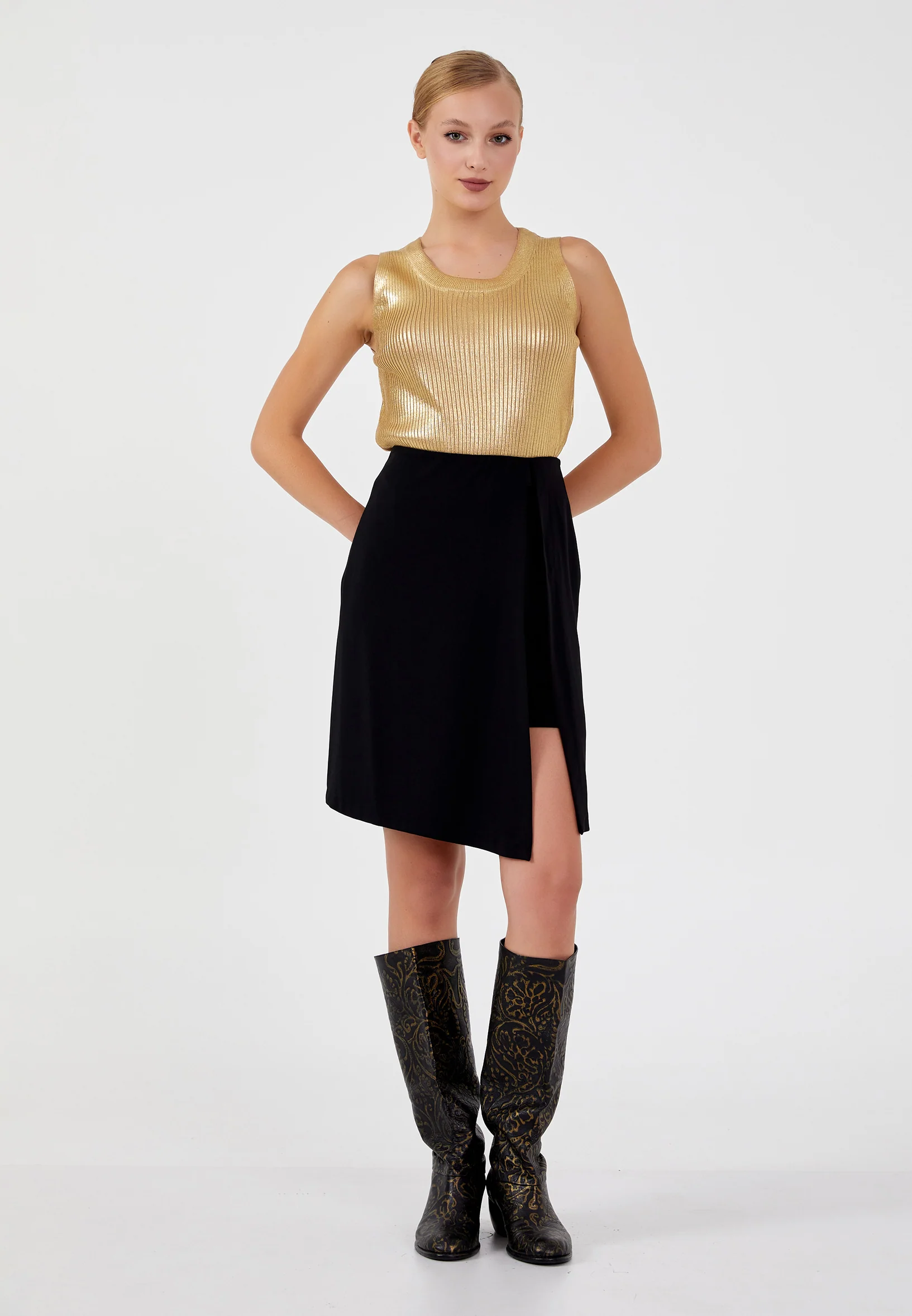 Mini Solid Color Regular Skirt shu23sk03041 - Image 2