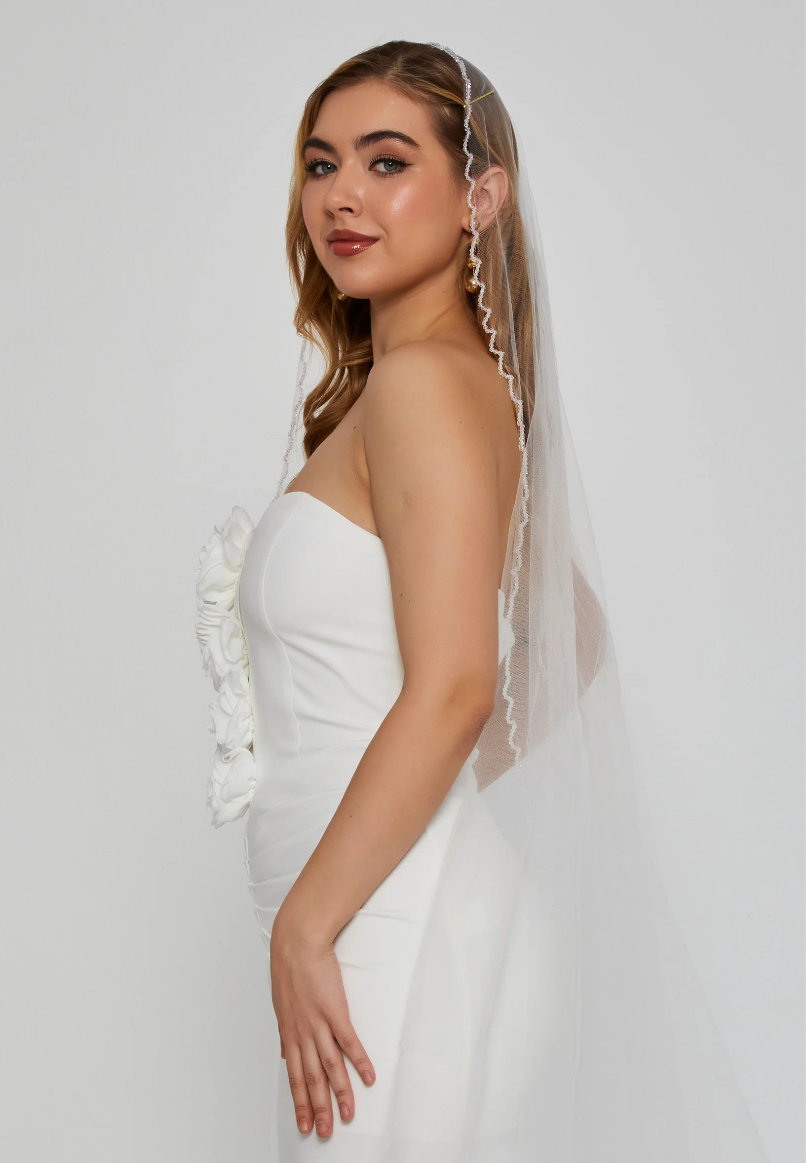 Minimal Single Tier Tulle Veil abaa08 (3 mt) - Image 2