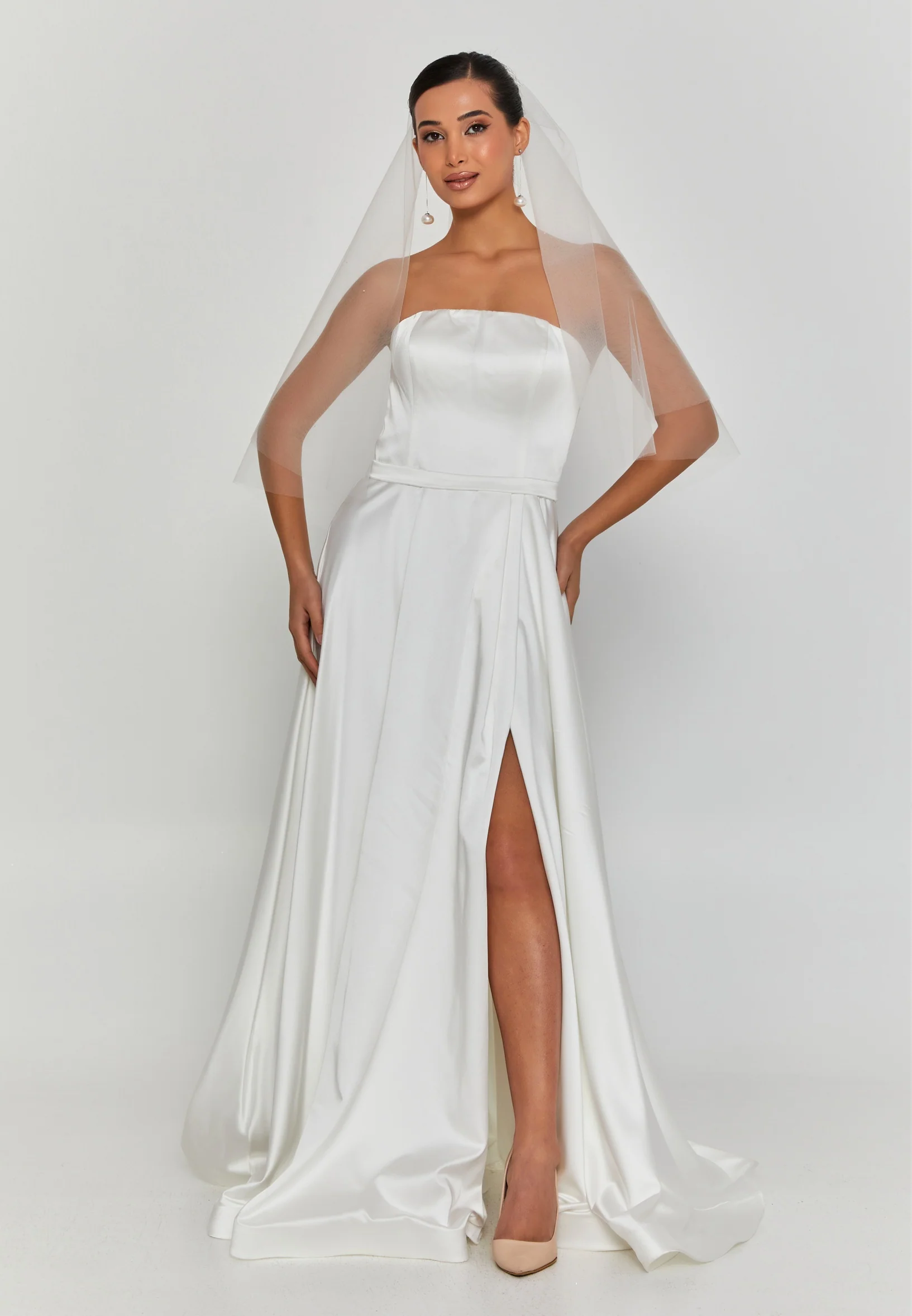 Minimal Single Tier Tulle Veil amtv41-080/2