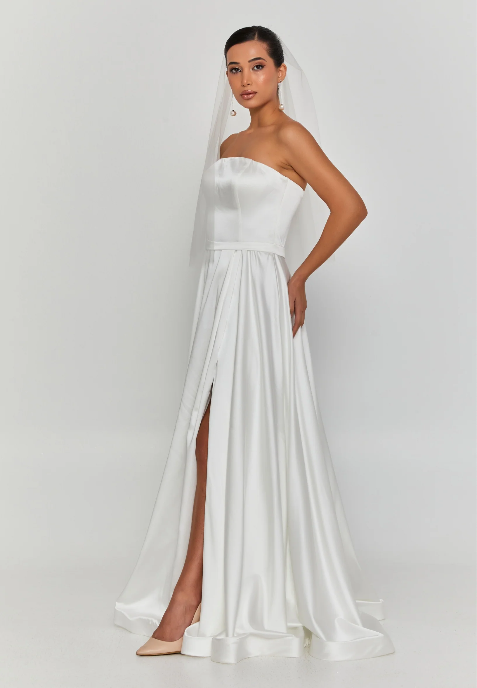 Minimal Single Tier Tulle Veil amtv41-080/2 - Image 3