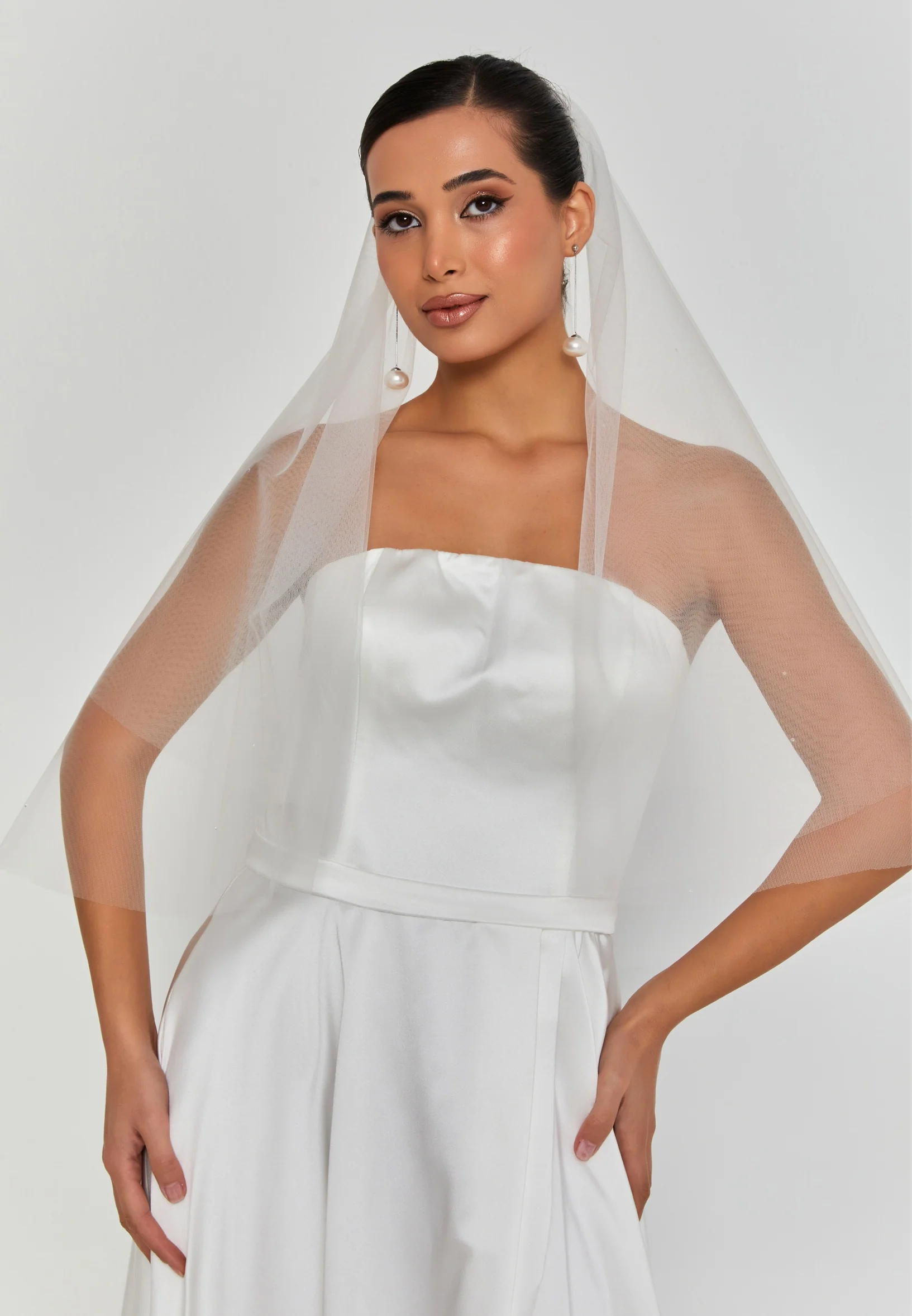 Minimal Single Tier Tulle Veil amtv41-080/2 - Image 4