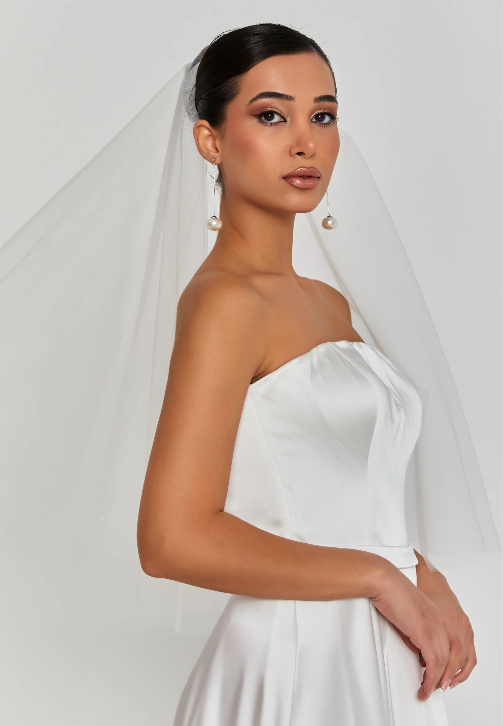 Minimal Single Tier Tulle Veil amtv41-080/2 - Image 5