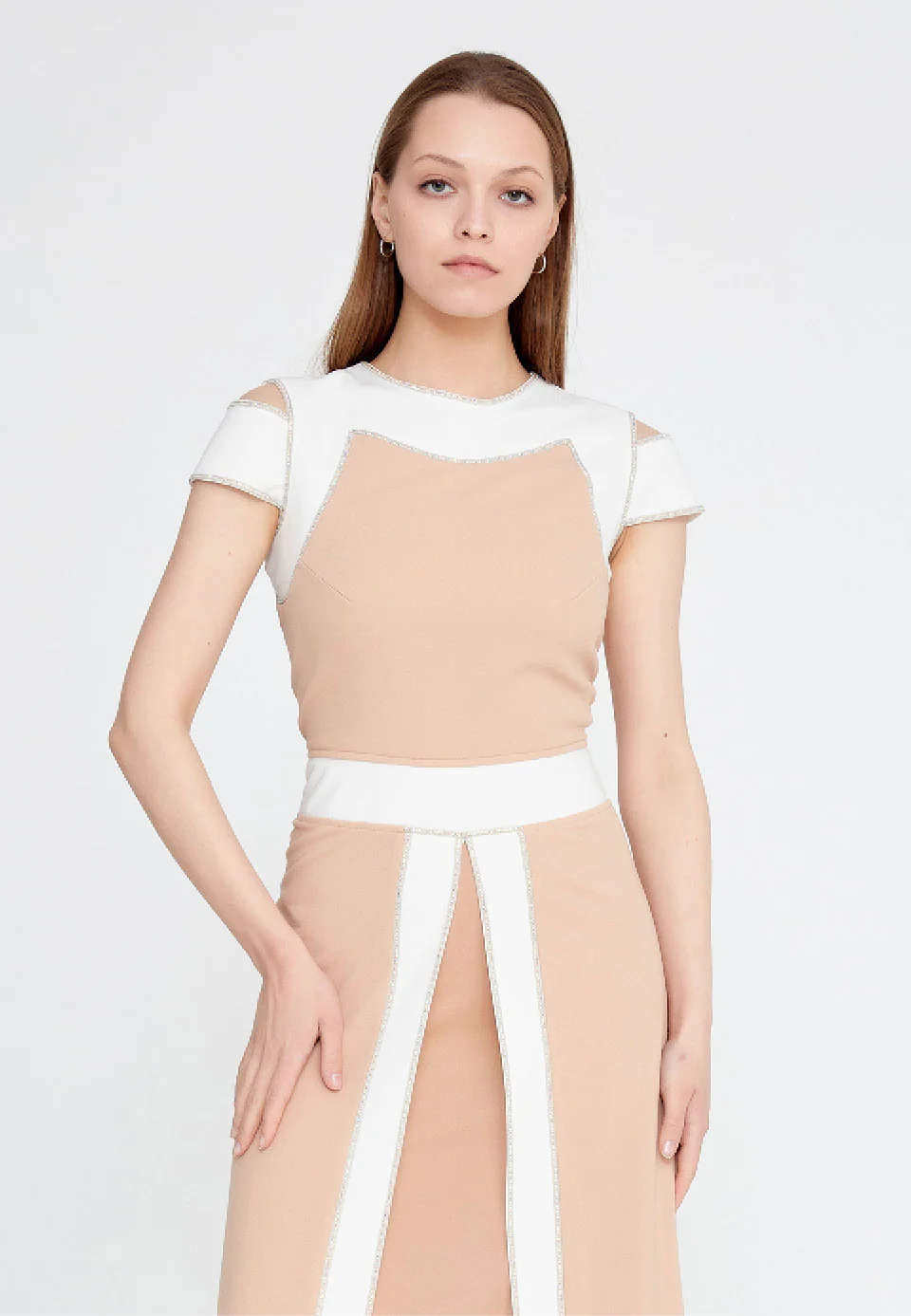 Off Shoulder Crepe Regular Fit Regular Evening Jumpsuit mtn22105 - Image 4
