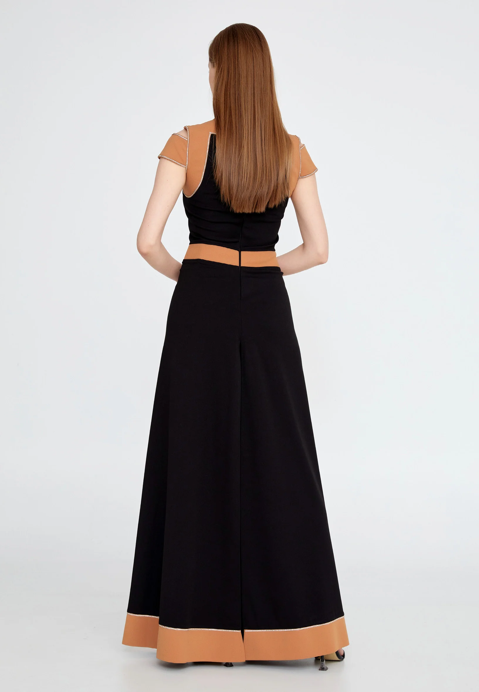 Off Shoulder Crepe Regular Fit Regular Evening Jumpsuit mtn22105 - Image 6