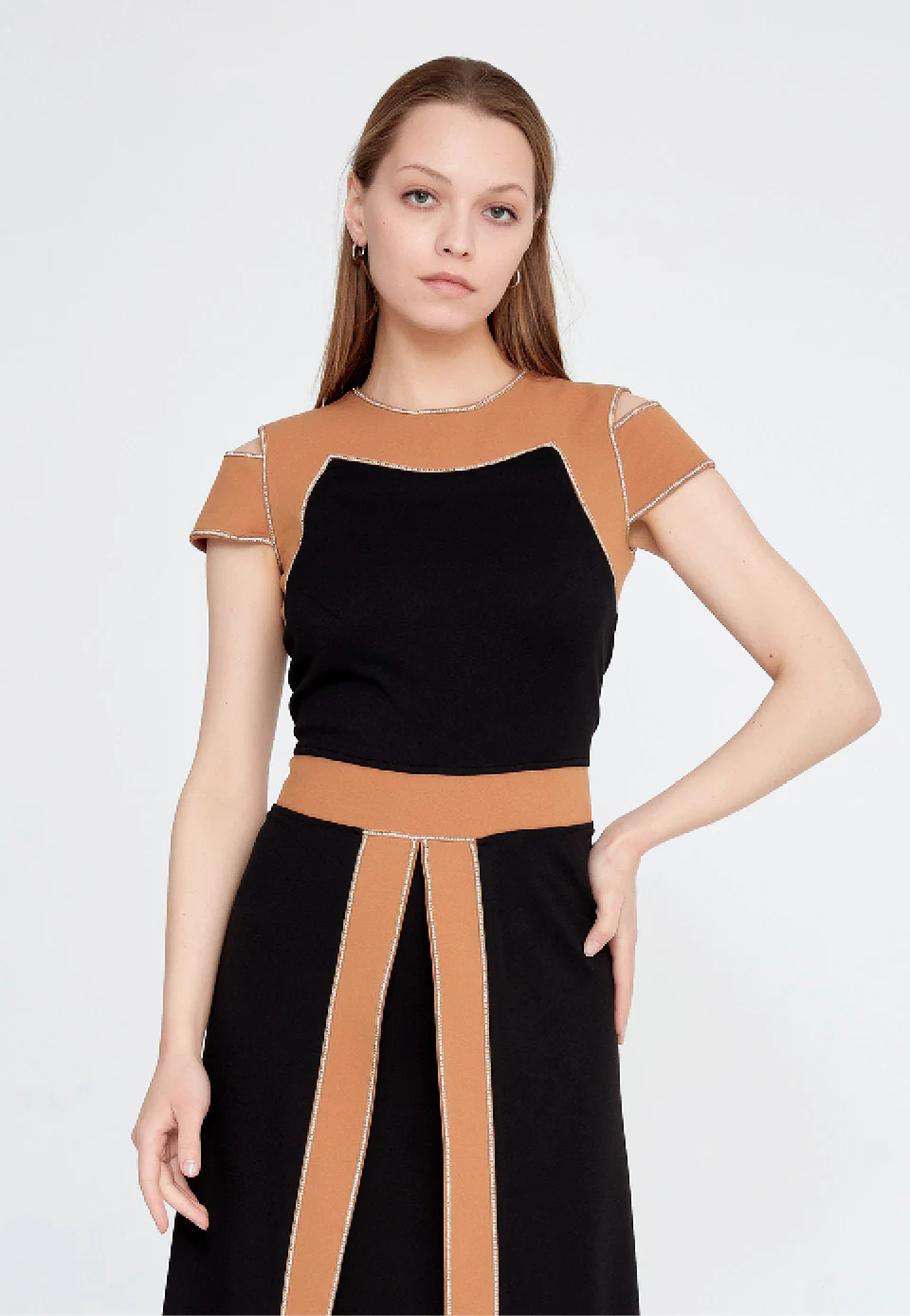 Off Shoulder Crepe Regular Fit Regular Evening Jumpsuit mtn22105 - Image 8