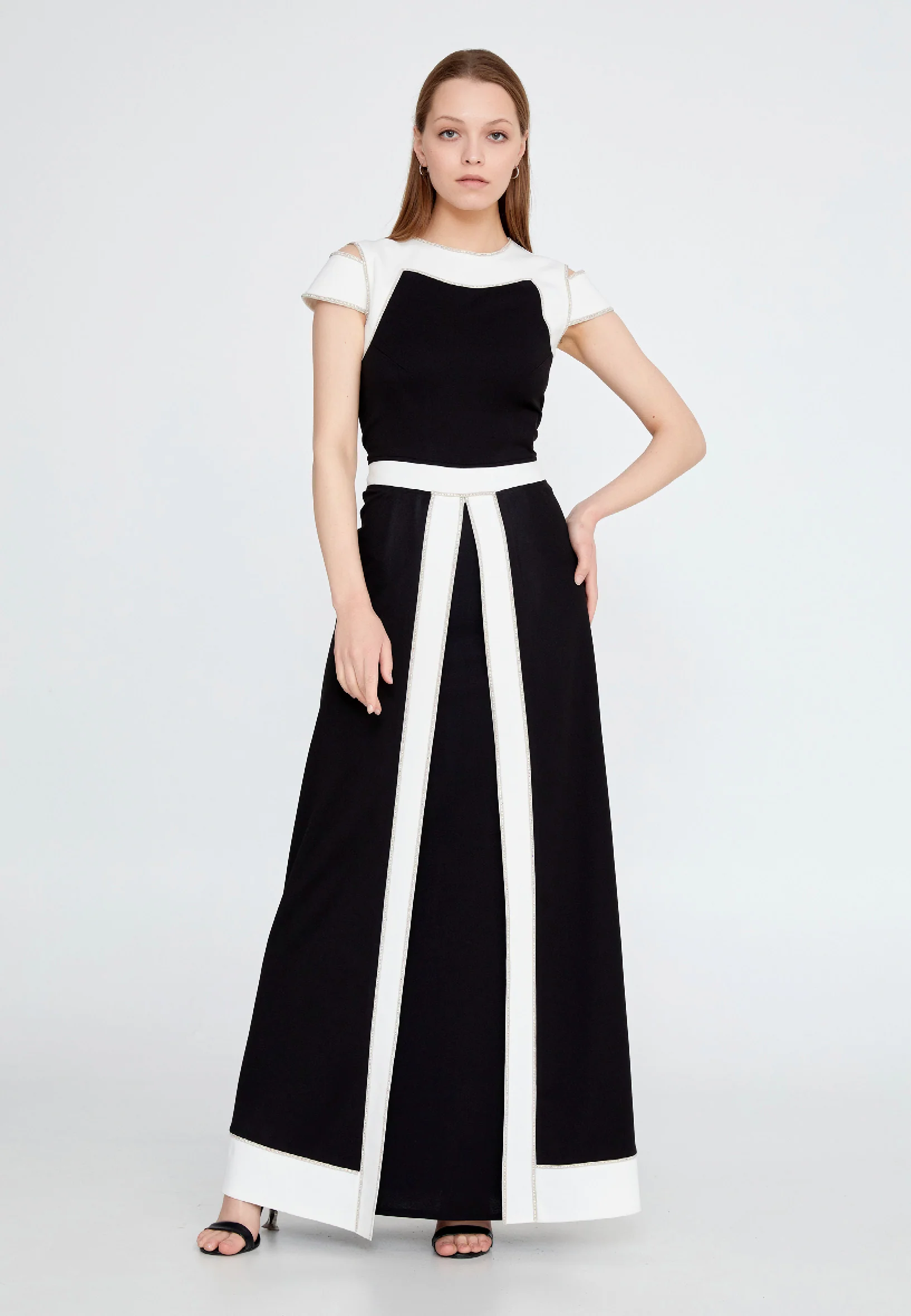 Off Shoulder Crepe Regular Fit Regular Evening Jumpsuit mtn22105 - Image 9