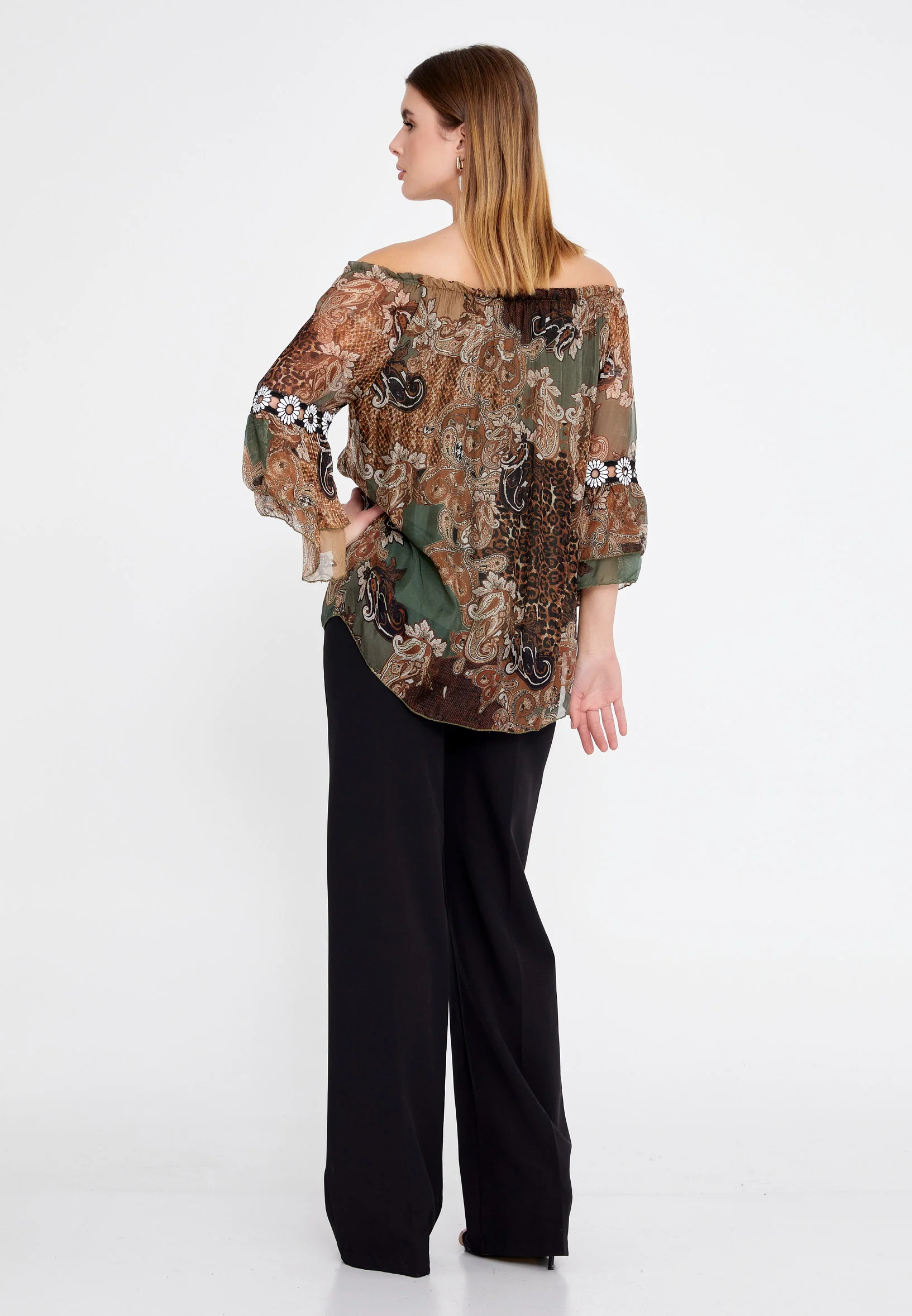 Off Shoulder Floral Regular Blouse esl5238 - Image 14
