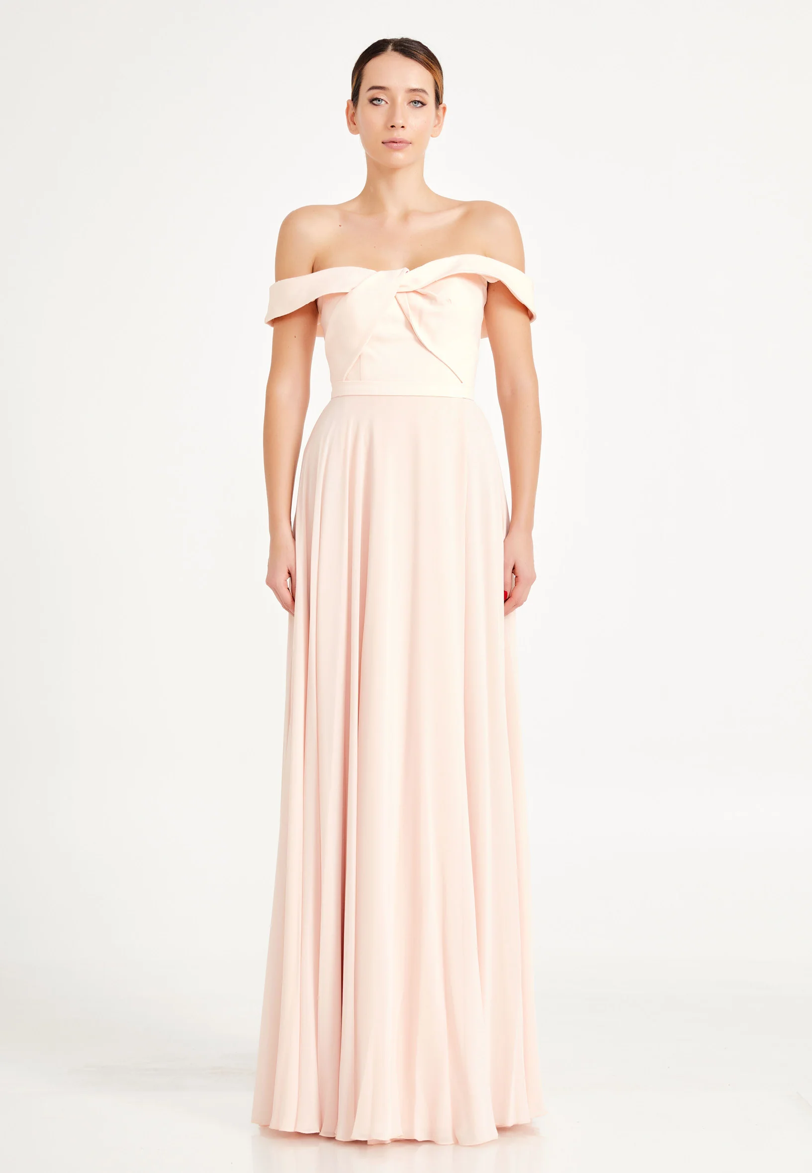 Off Shoulder Maxi Chiffon A - Line Regular Evening Dress oli7540 - Image 13
