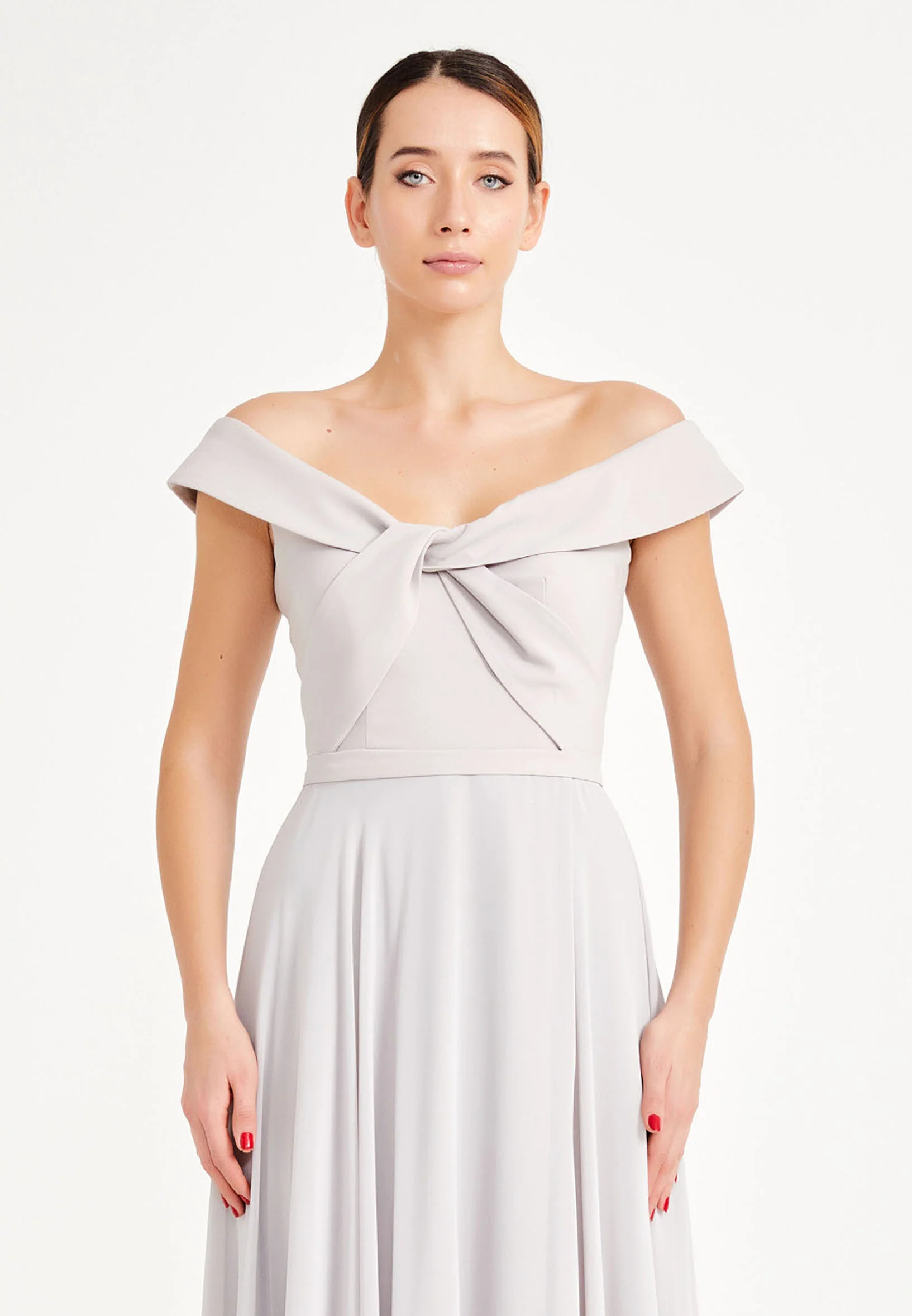 Off Shoulder Maxi Chiffon A - Line Regular Evening Dress oli7540 - Image 8