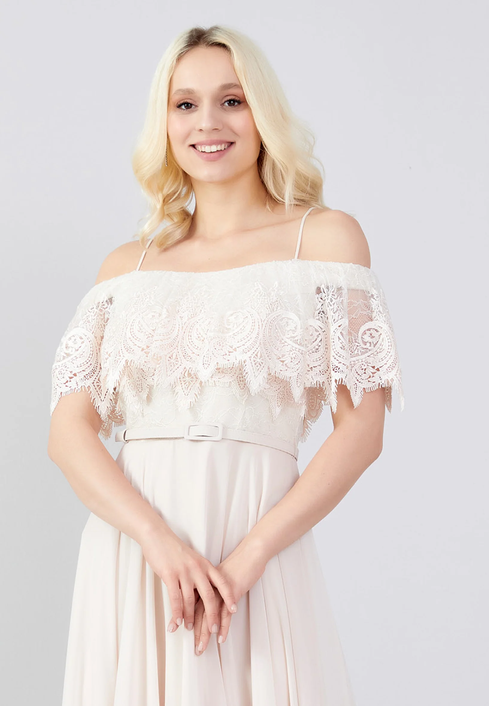 Off Shoulder Maxi Chiffon Column Regular Wedding Guest Dress frc6469 - Image 12