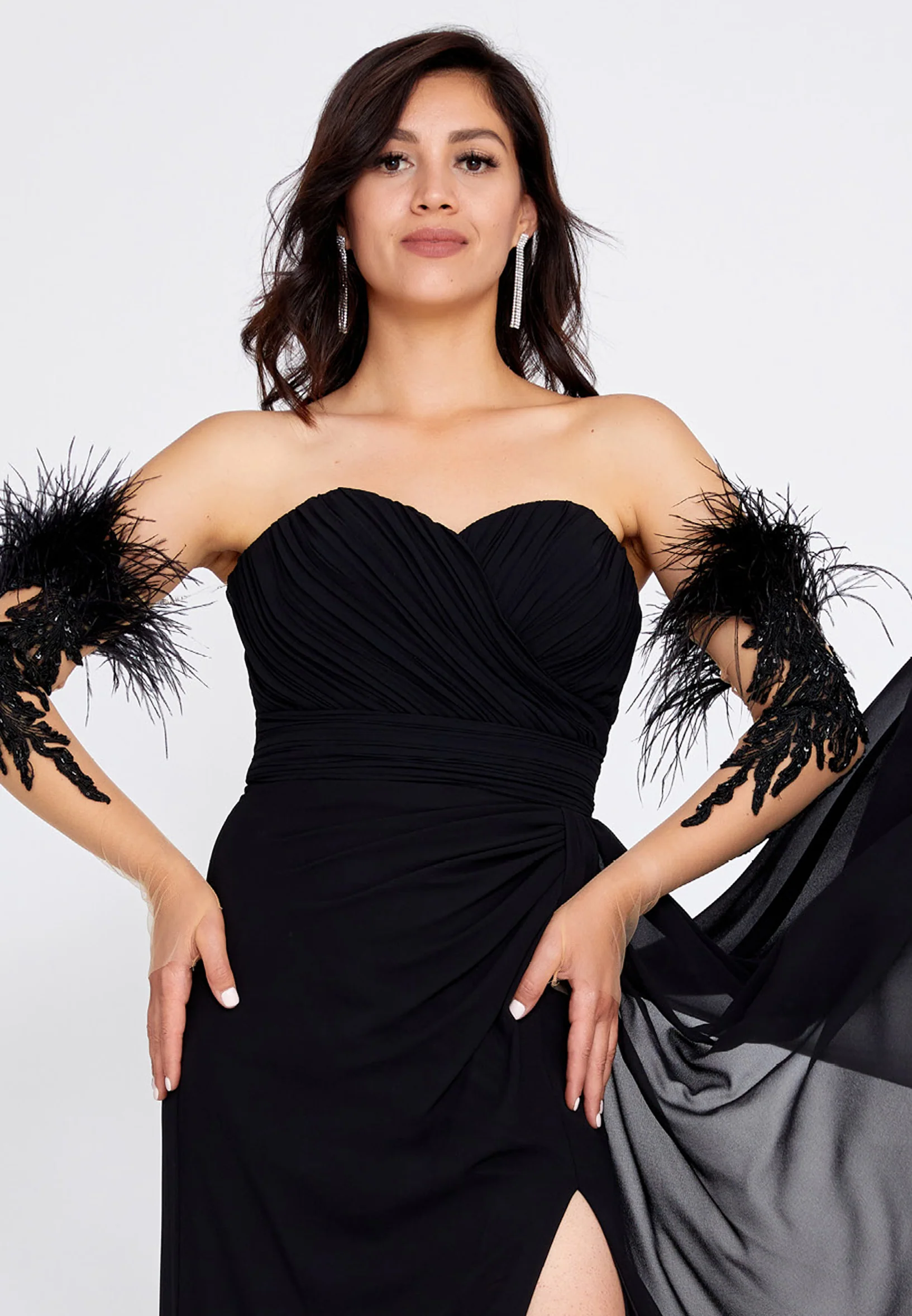 Off Shoulder Maxi Chiffon Column Regular Wedding Guest Dress omn416 - Image 8