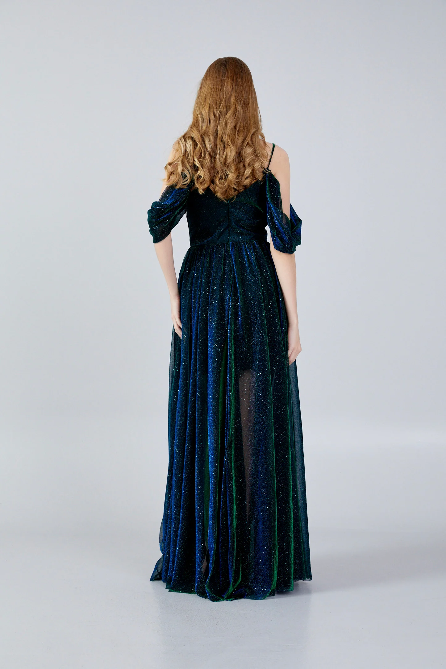 Off Shoulder Maxi Chiffon Column Regular Wedding Guest Dress ses2786 - Image 14