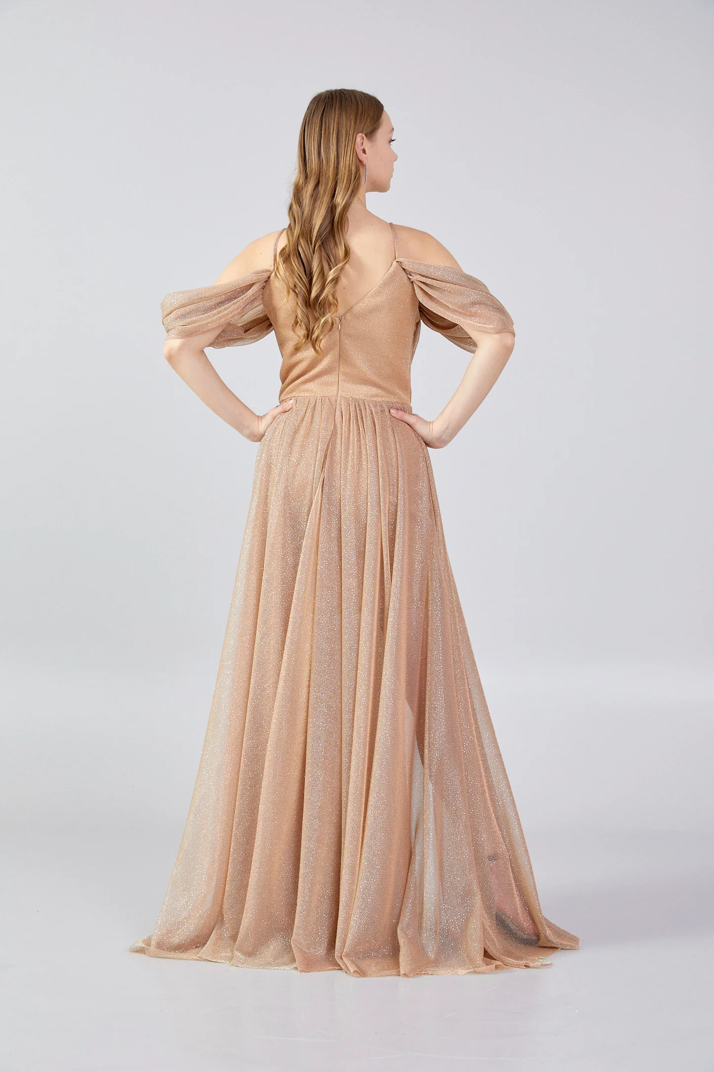 Off Shoulder Maxi Chiffon Column Regular Wedding Guest Dress ses2786 - Image 6