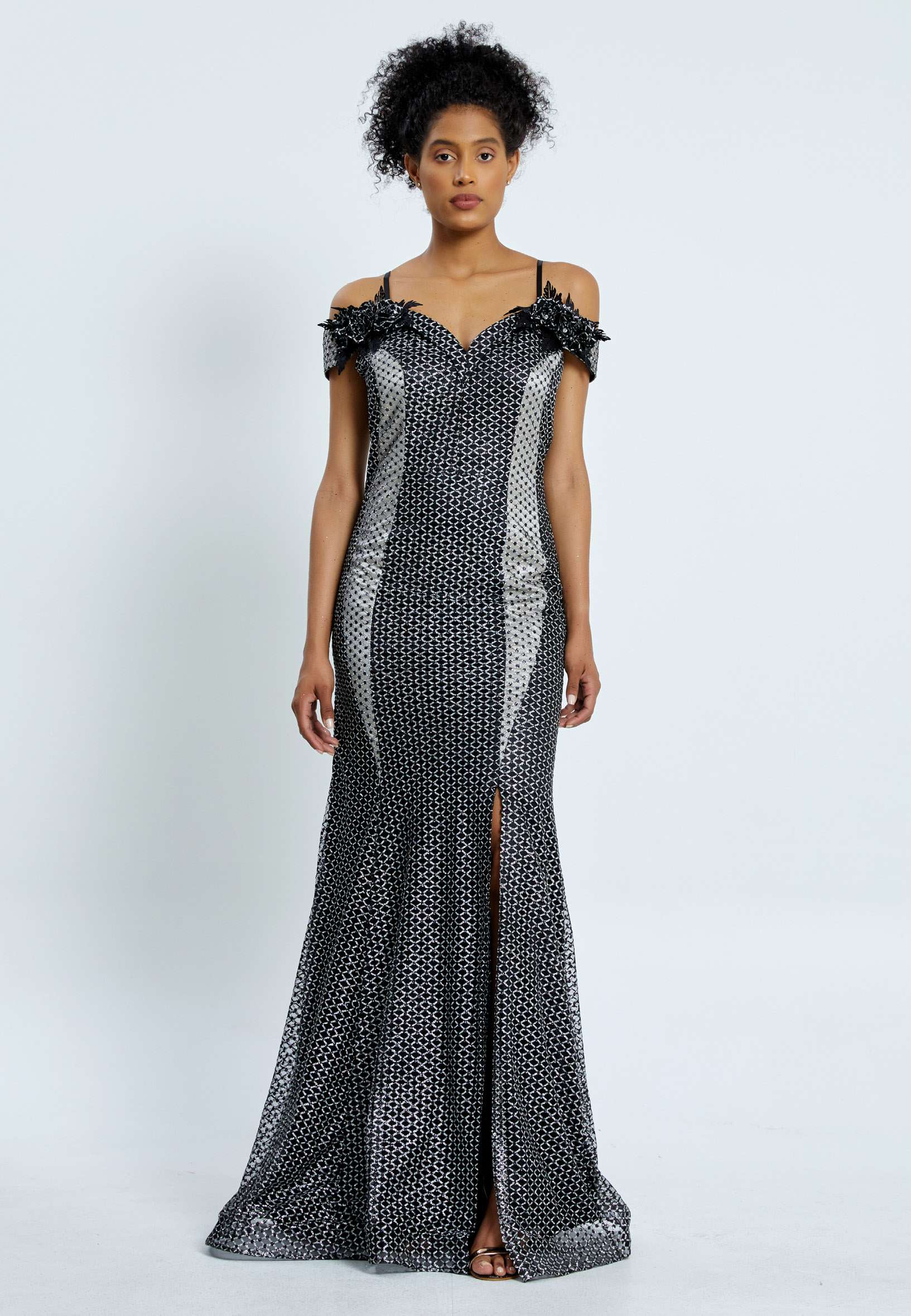 Off Shoulder Maxi Chiffon Mermaid Regular Evening Dress pnl7172 - Image 13