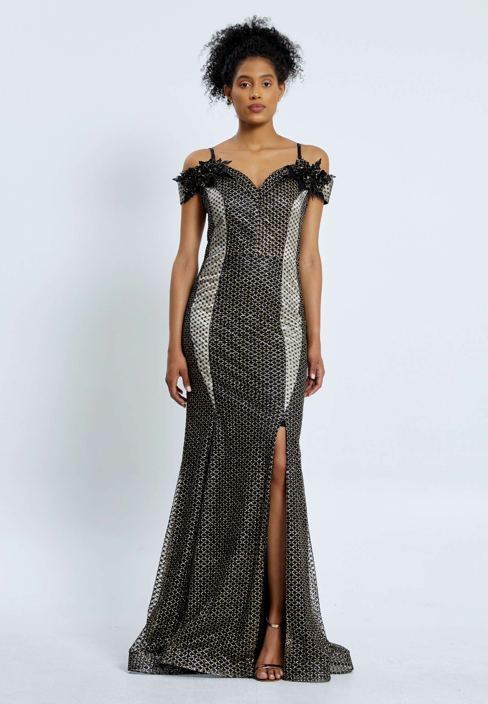 Off Shoulder Maxi Chiffon Mermaid Regular Evening Dress pnl7172 - Image 9