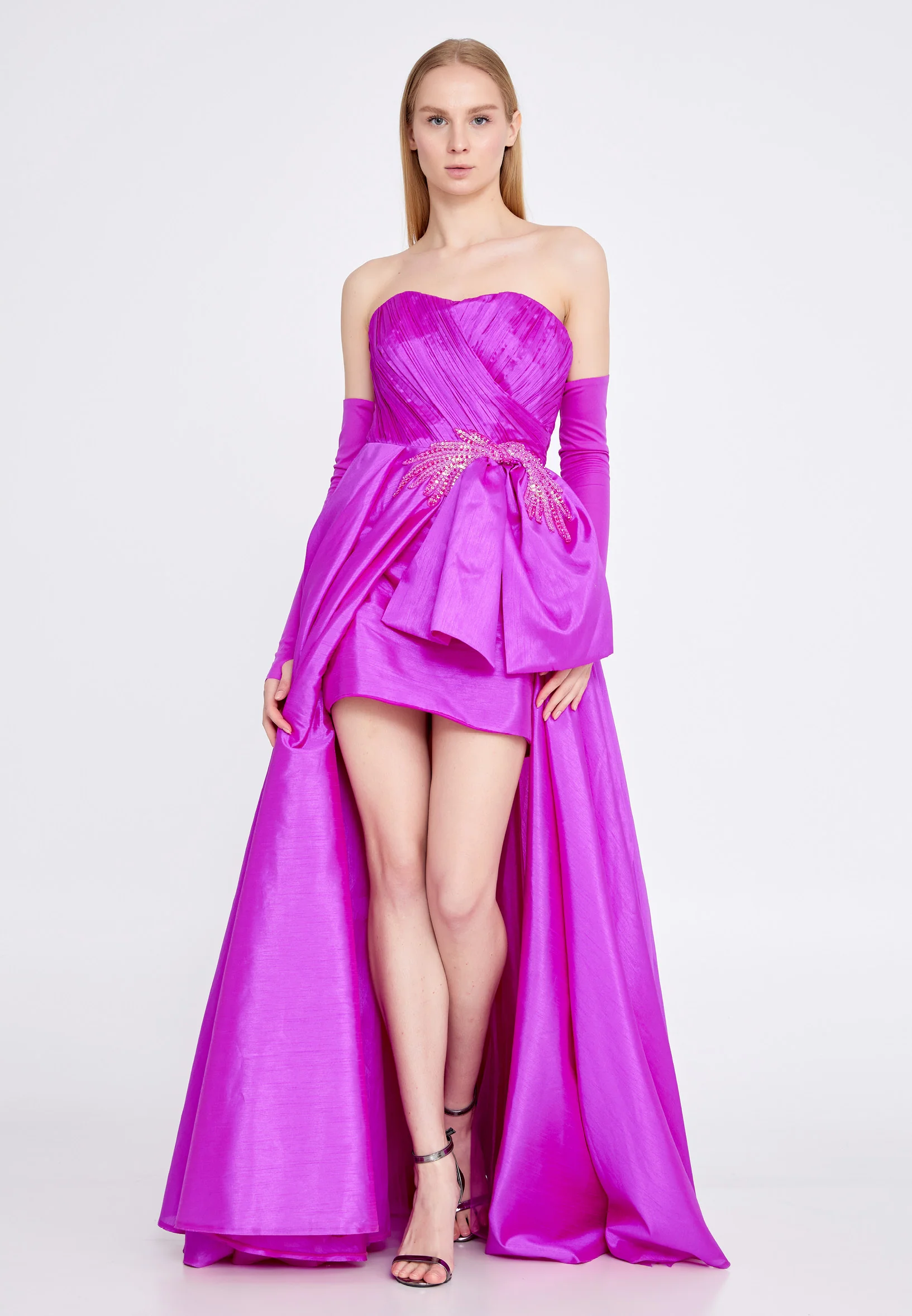 Off Shoulder Maxi Crepe A - Line Regular Prom Dress omn463
