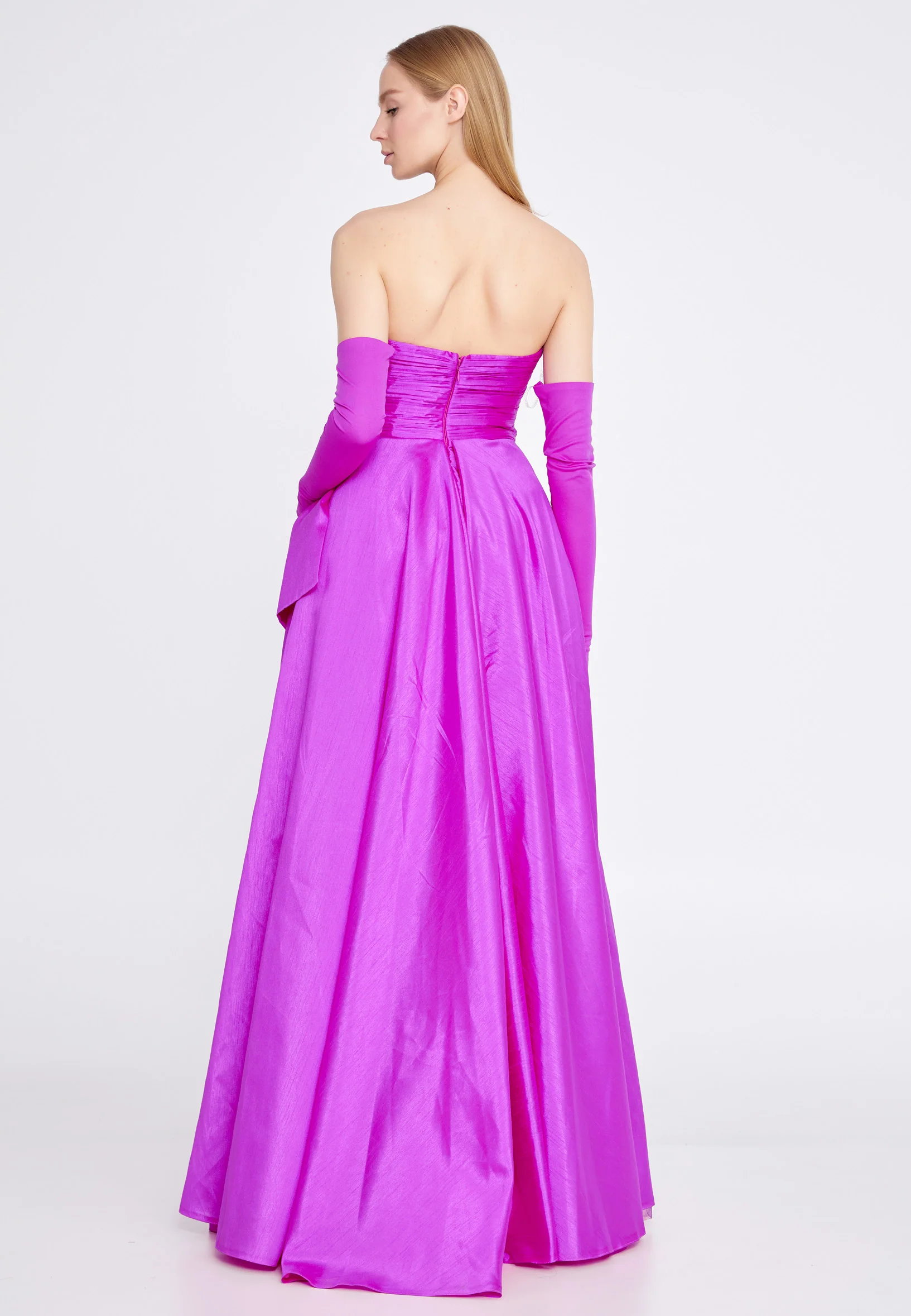 Off Shoulder Maxi Crepe A - Line Regular Prom Dress omn463 - Image 2