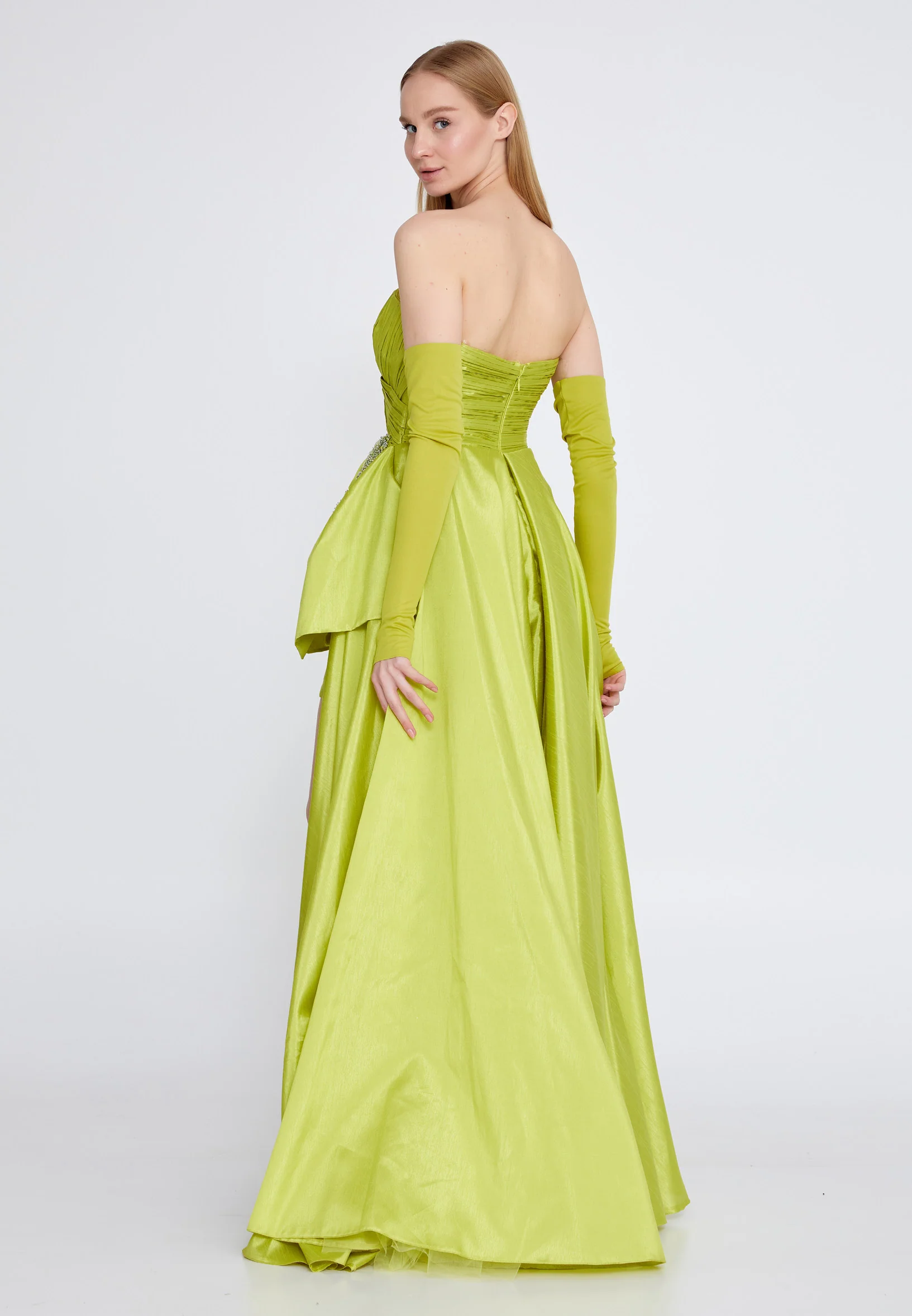Off Shoulder Maxi Crepe A - Line Regular Prom Dress omn463 - Image 6