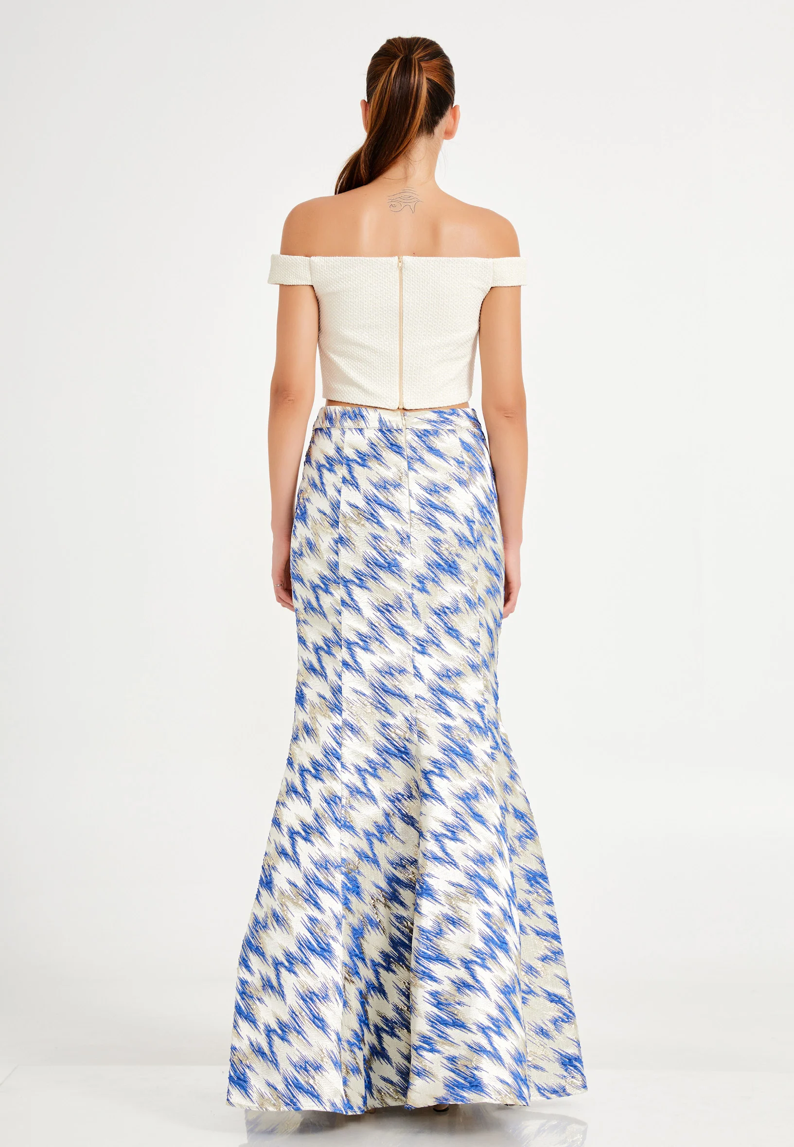 Off Shoulder Maxi Crepe Mermaid Regular Prom Dress dkl180 - Image 2