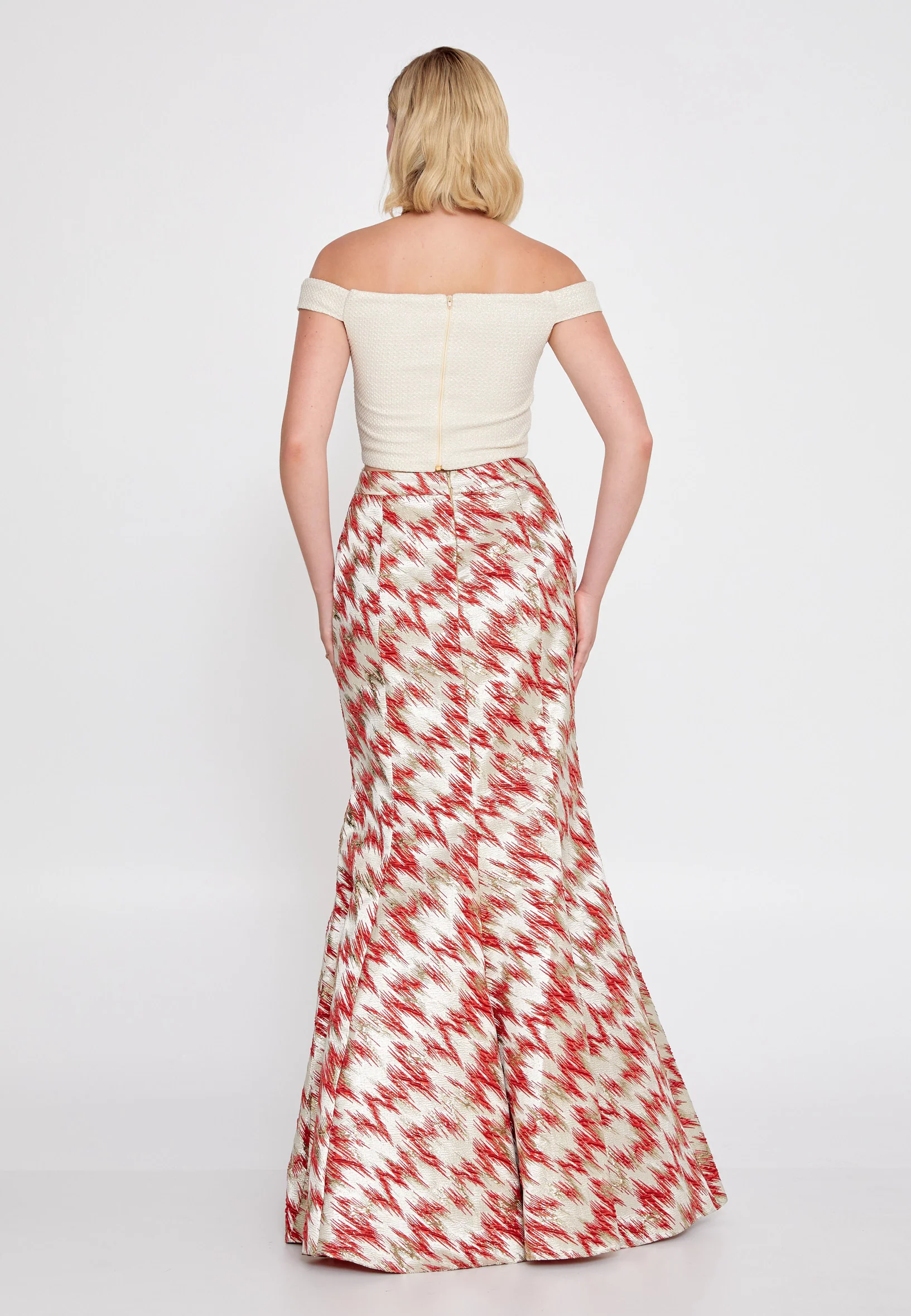 Off Shoulder Maxi Crepe Mermaid Regular Prom Dress dkl180 - Image 6