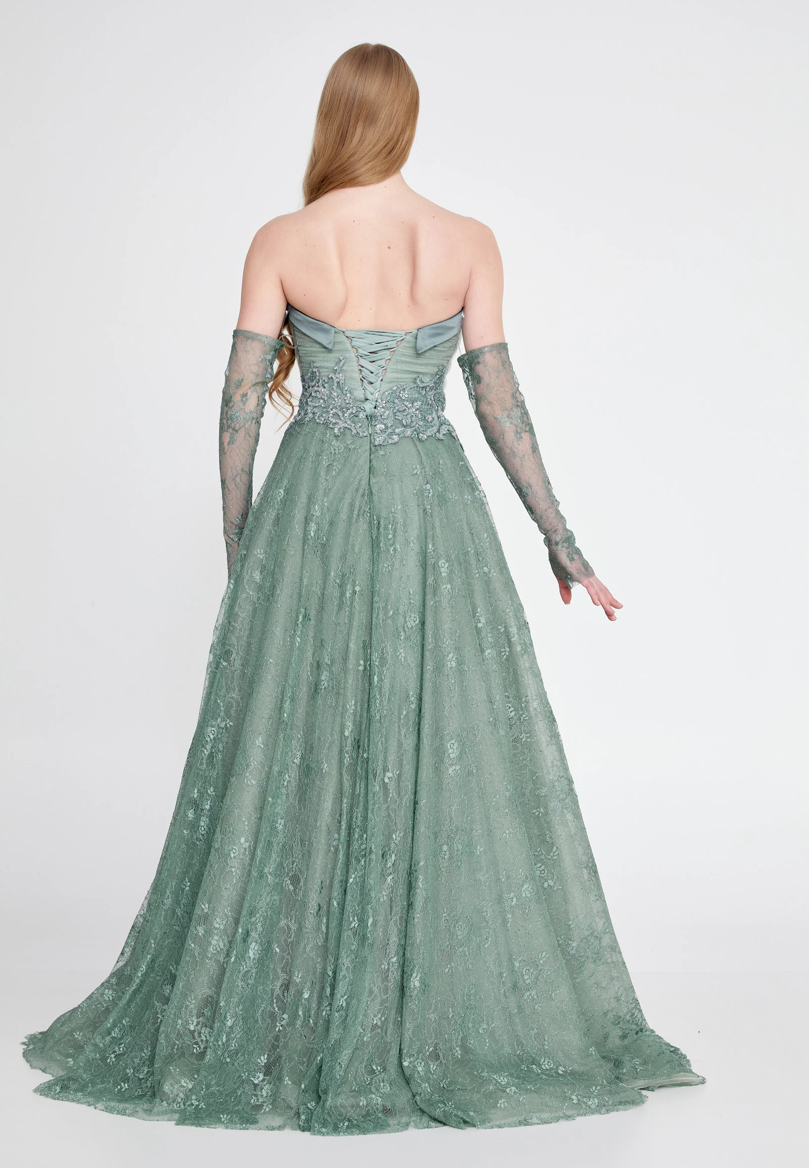 Off Shoulder Maxi Lace A - Line Regular Prom Dress omn604 - Image 3