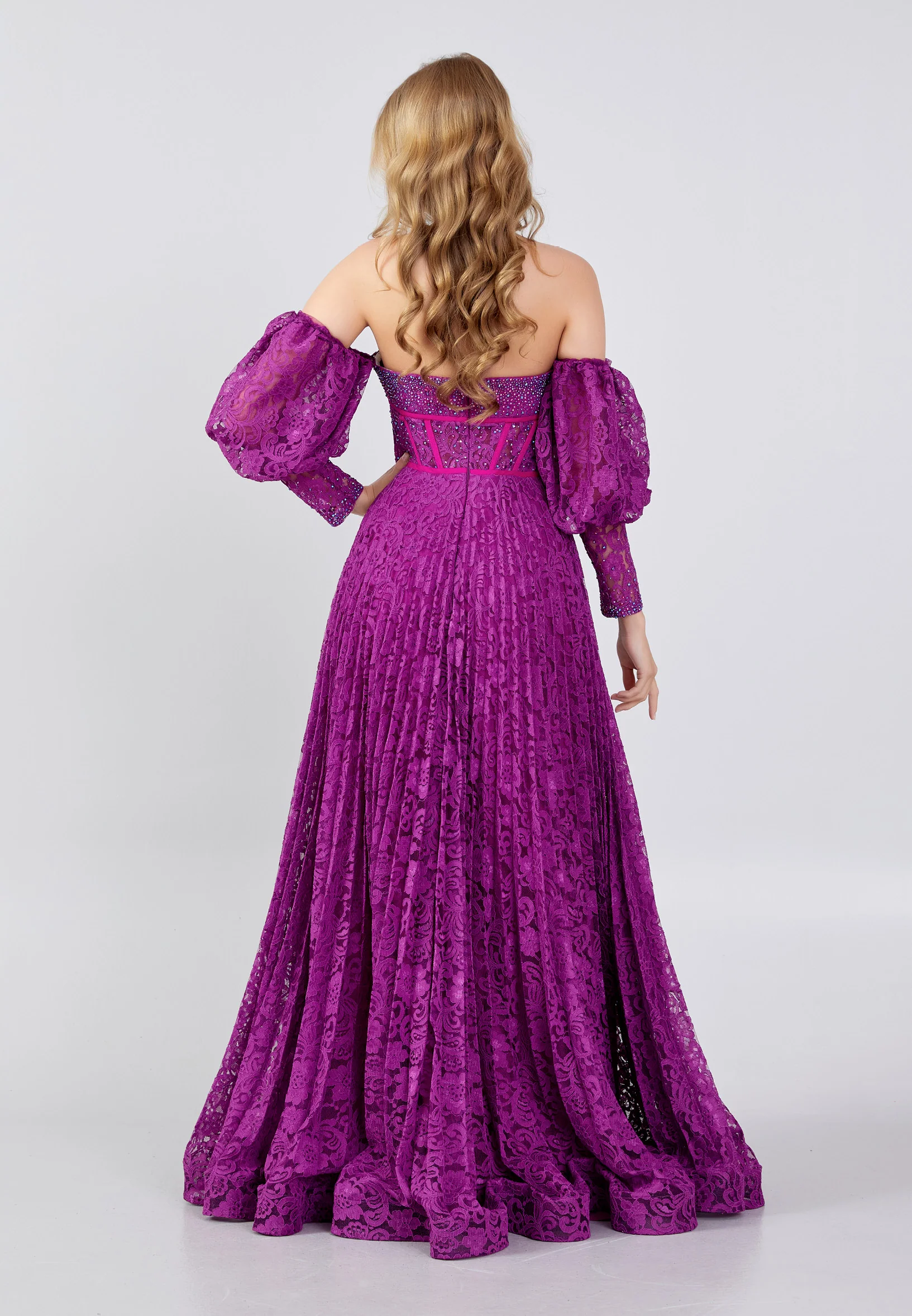 Off Shoulder Maxi Lace A - Line Regular Prom Dress swr5118 - Image 14