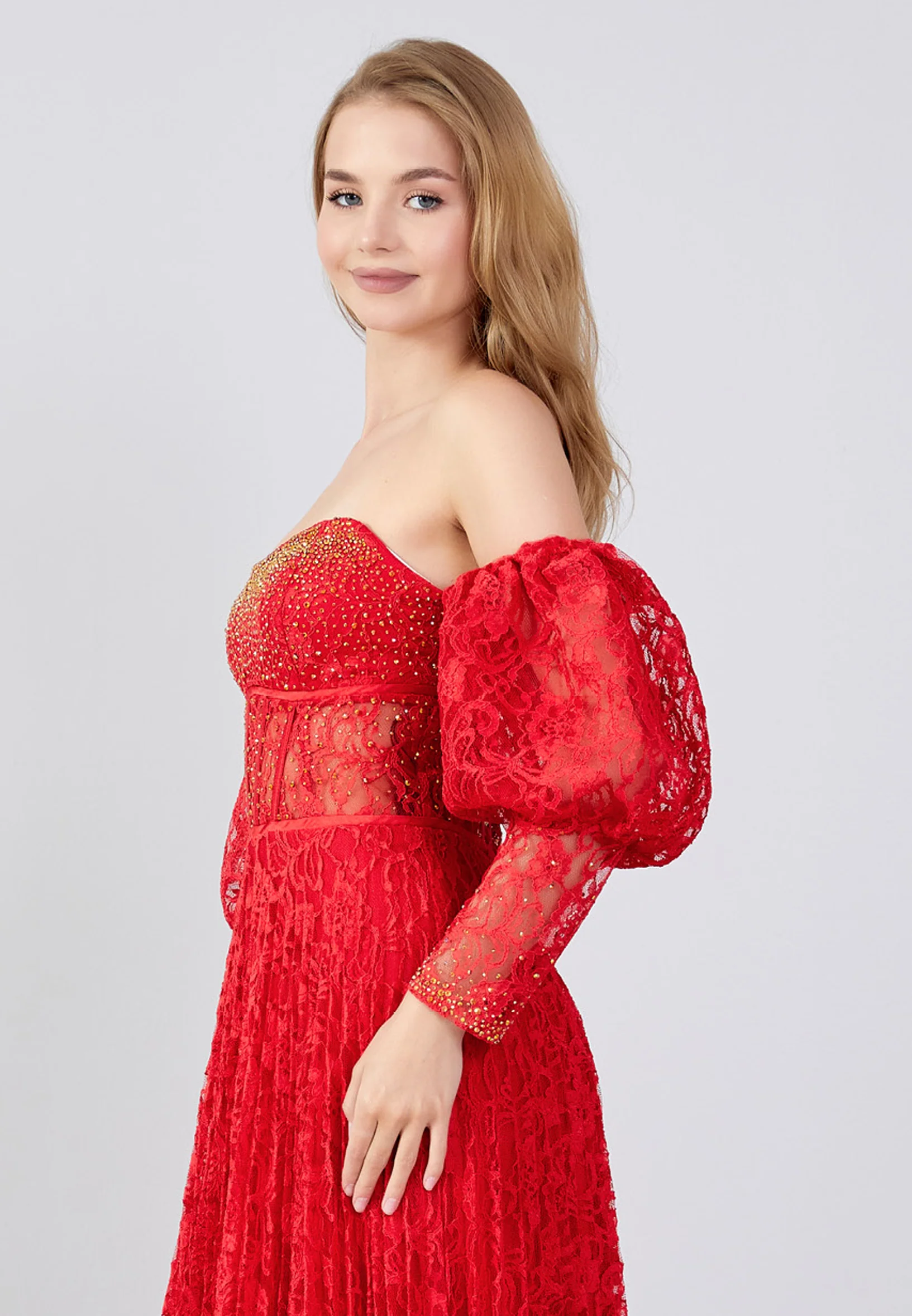 Off Shoulder Maxi Lace A - Line Regular Prom Dress swr5118 - Image 20