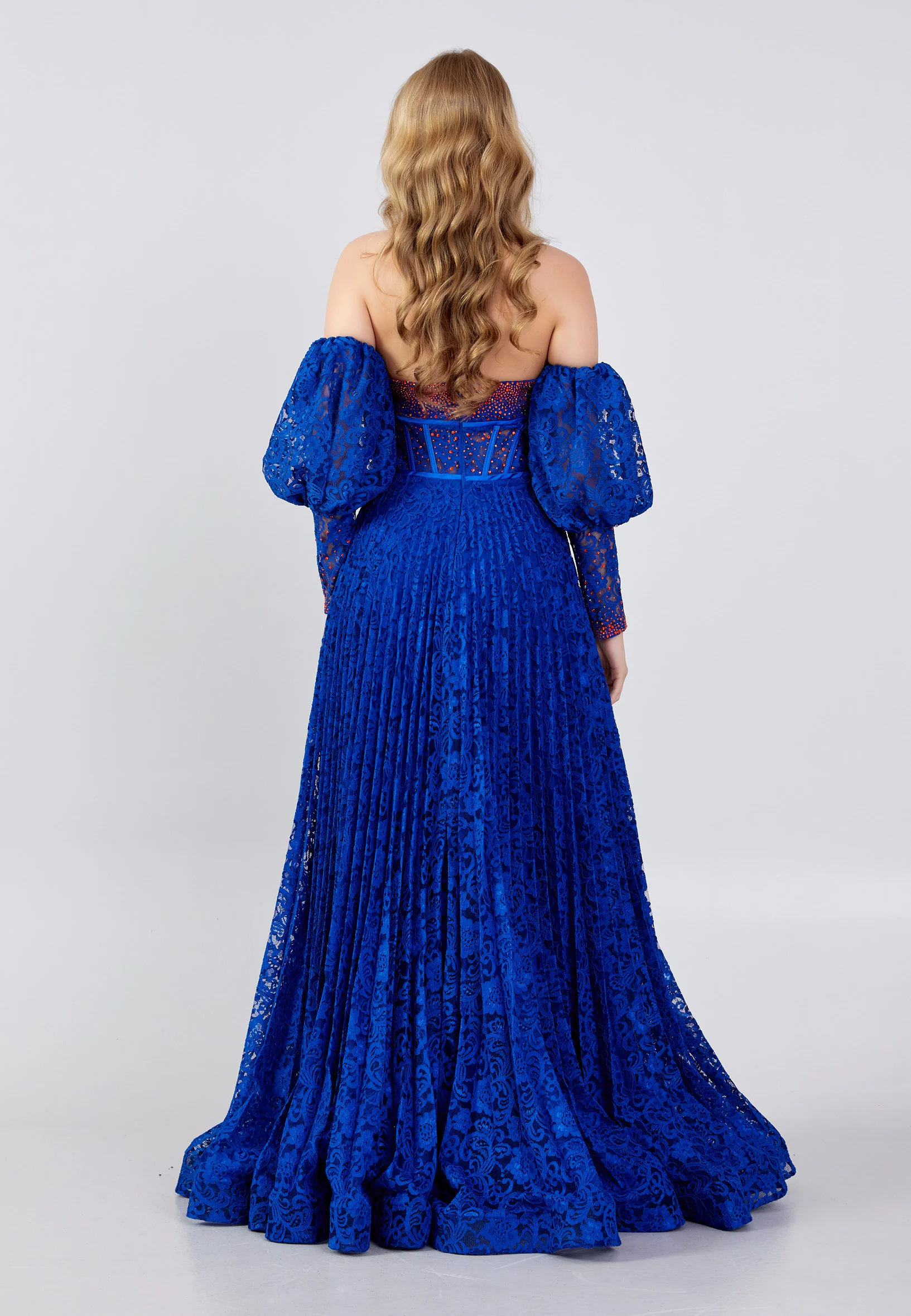 Off Shoulder Maxi Lace A - Line Regular Prom Dress swr5118 - Image 6